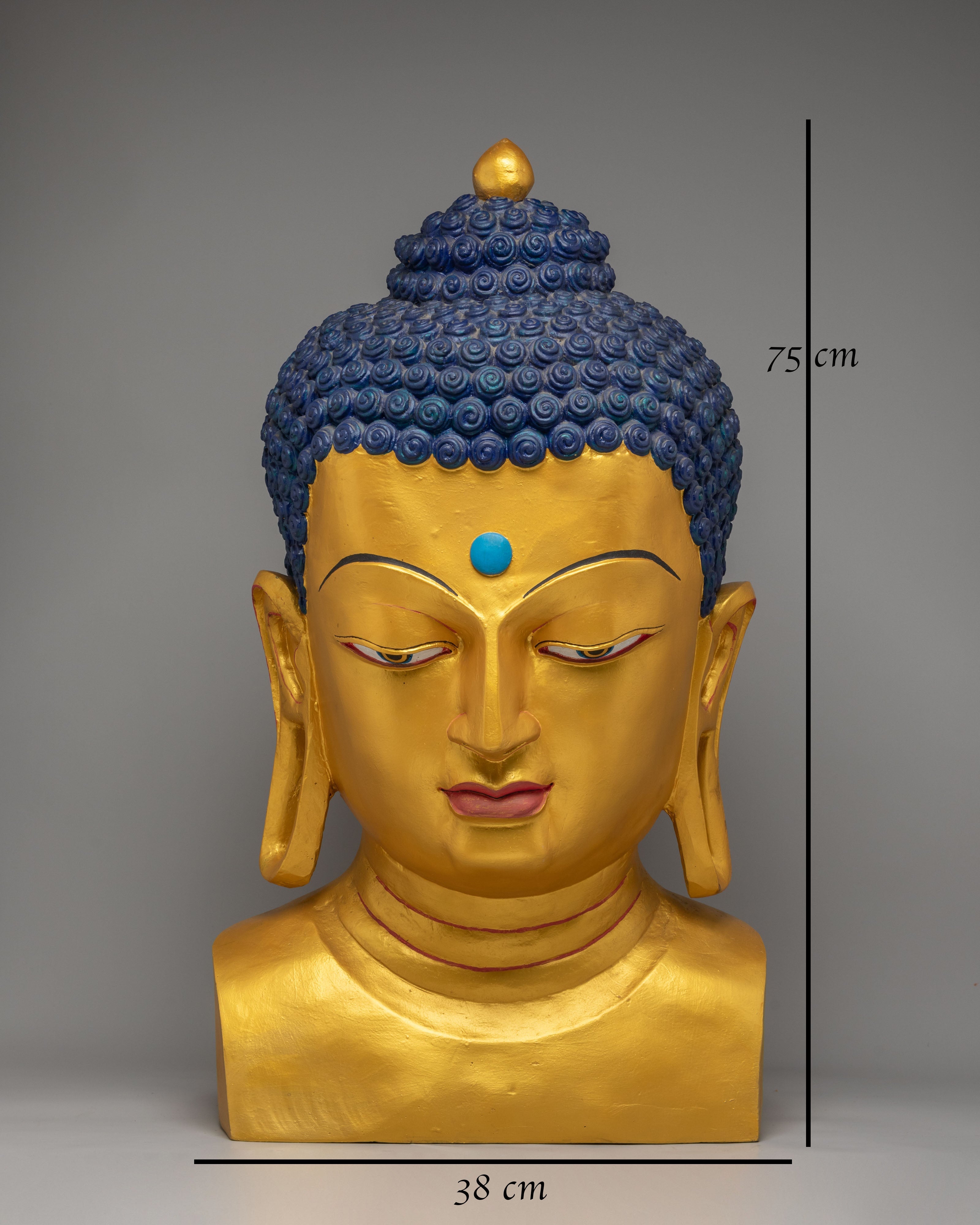 Golden Buddha Head for Decor | Symbol of Peace