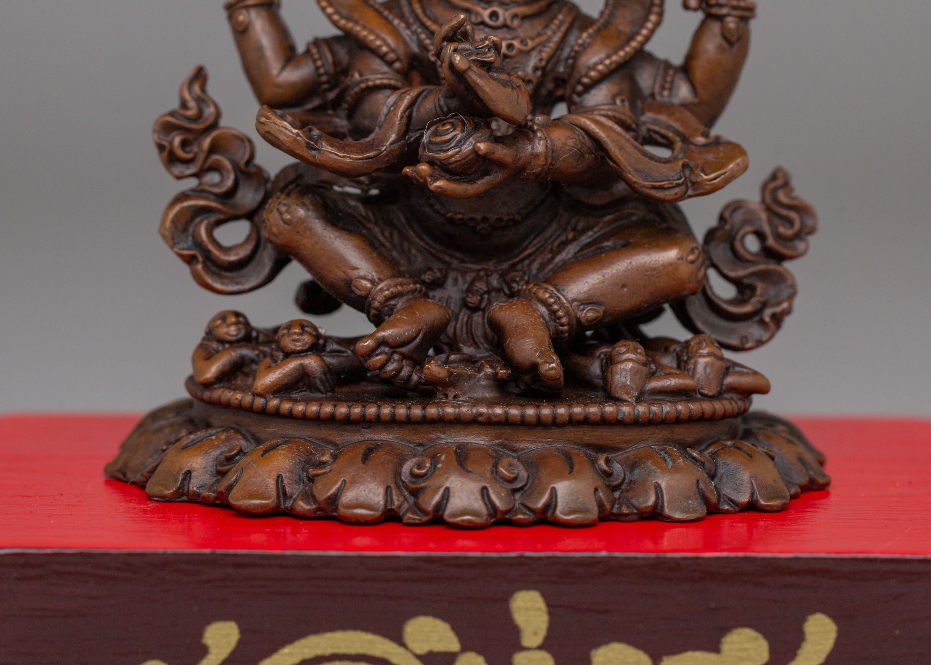 Tibetan Four-Armed Mahakala Statue | Symbolizing Spiritual Protection and Transformation