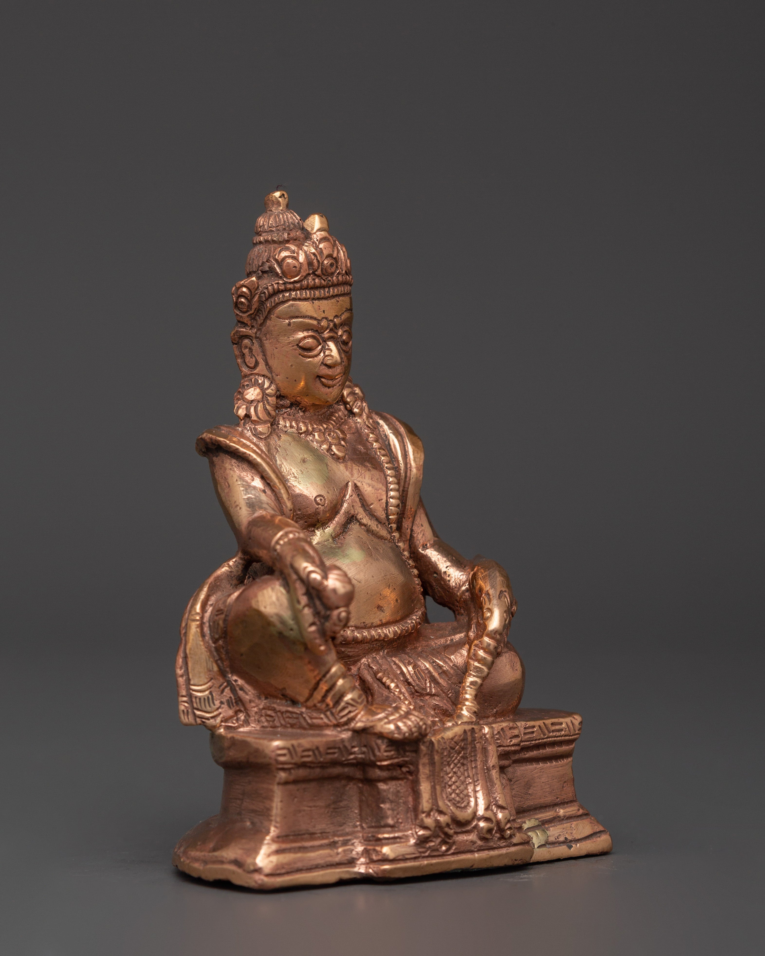 Handcrafted Copper Dzambhala Statue | Rituals and Altar Decor