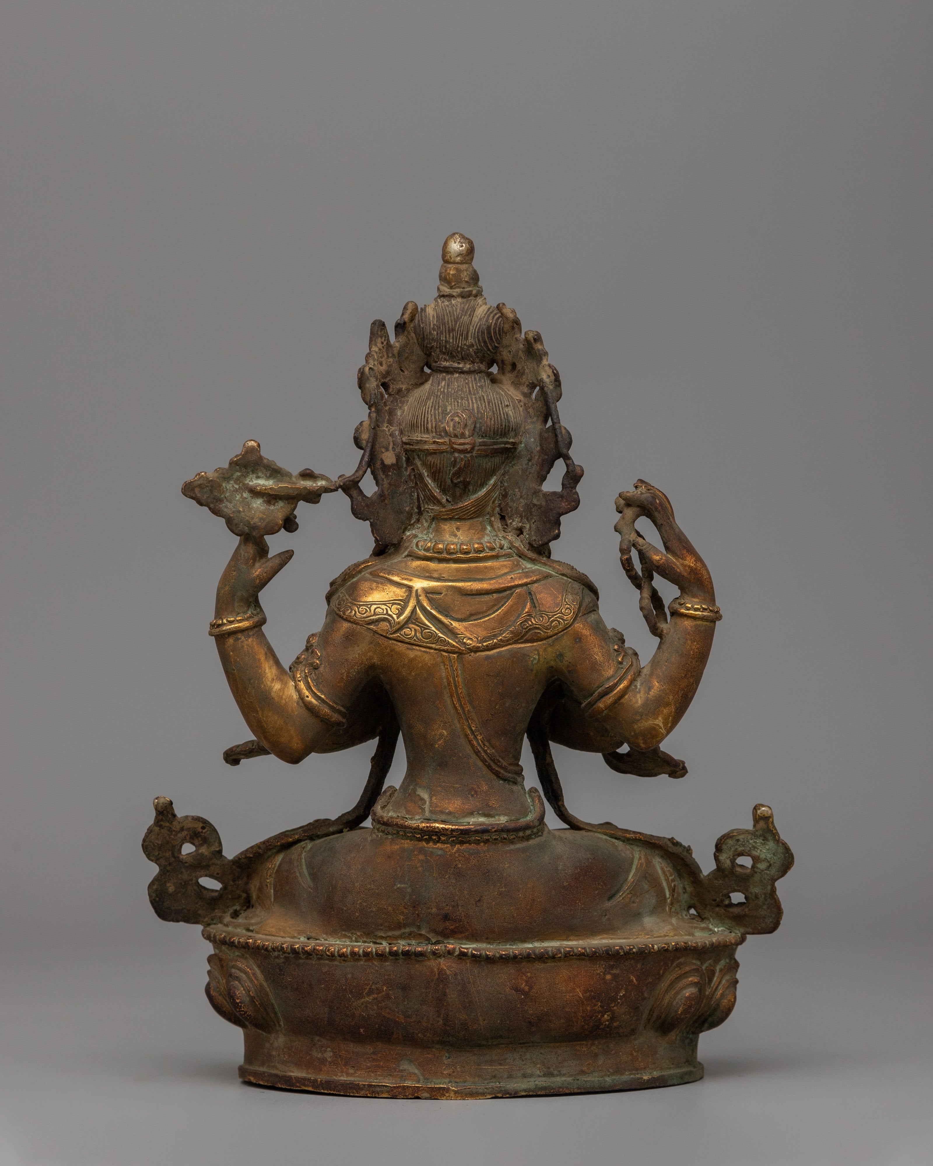 Four Armed Chenrezig Buddhist Deity Statue | Traditional Himalayan Art And Craft of Nepal