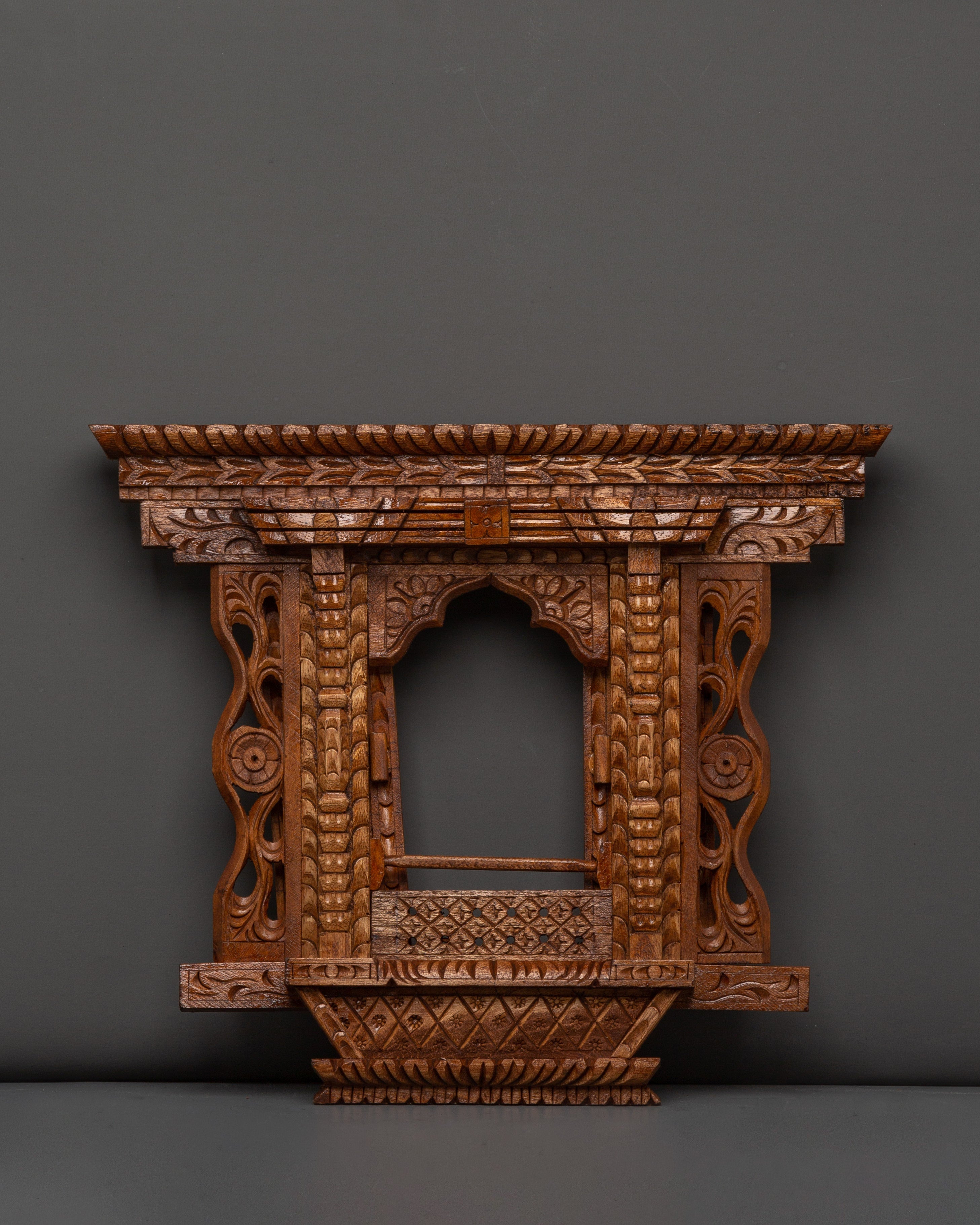 Tibetan Handcarved Wall Hanging Decor | Wooden Art for Meditation Spaces