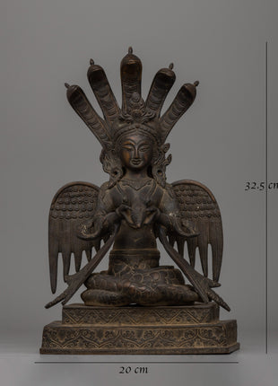 Naga Kanya Hindu Goddess Statue | Elegant Hindu Decor for Blessings and Peace