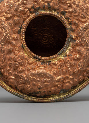 Handcrafted Precious Copper Ghau Box | Sacred Tibetan Jewelry Decor