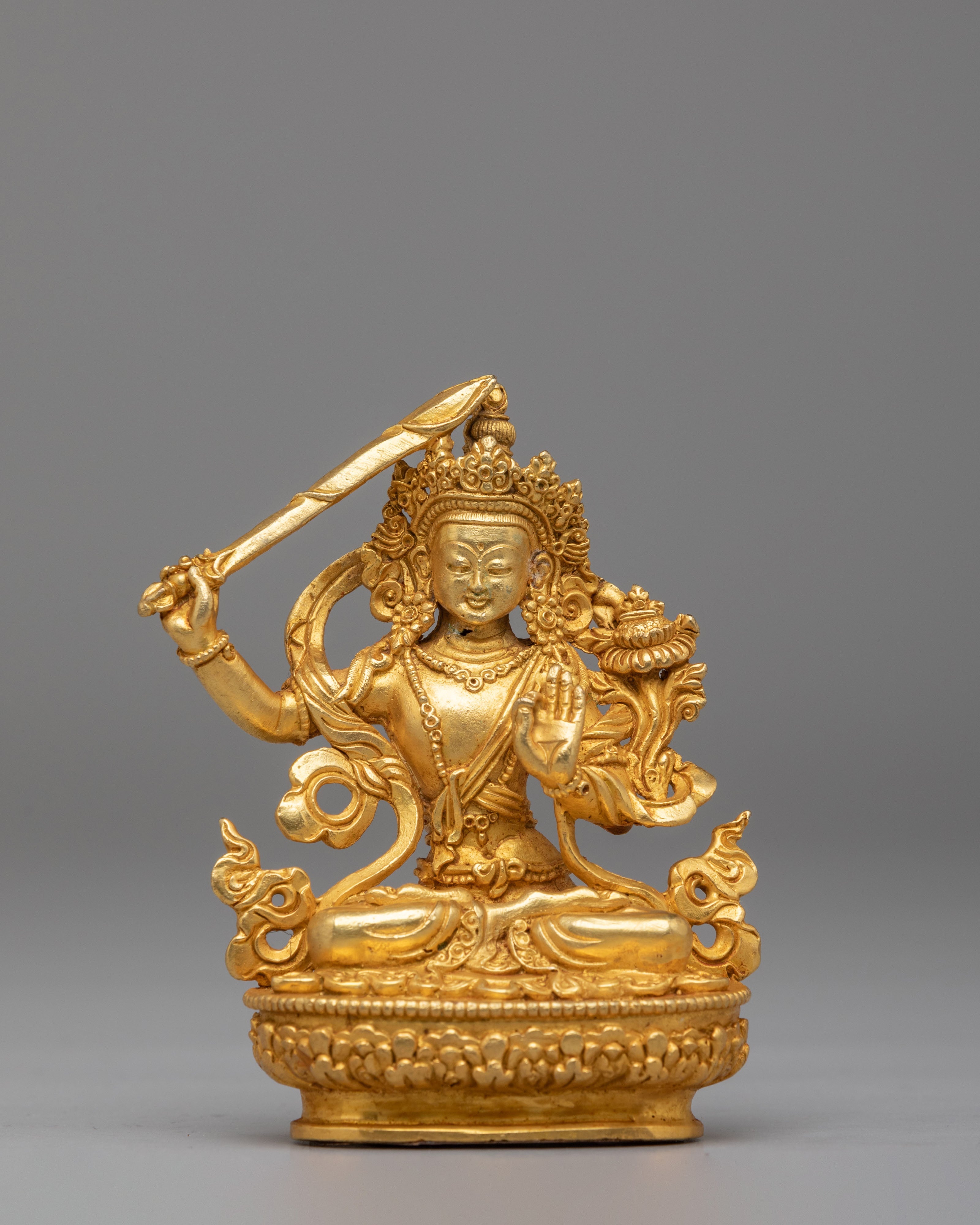 Himalayan Six Deities Statue Set | Gold Plated Buddhist Altar Decor