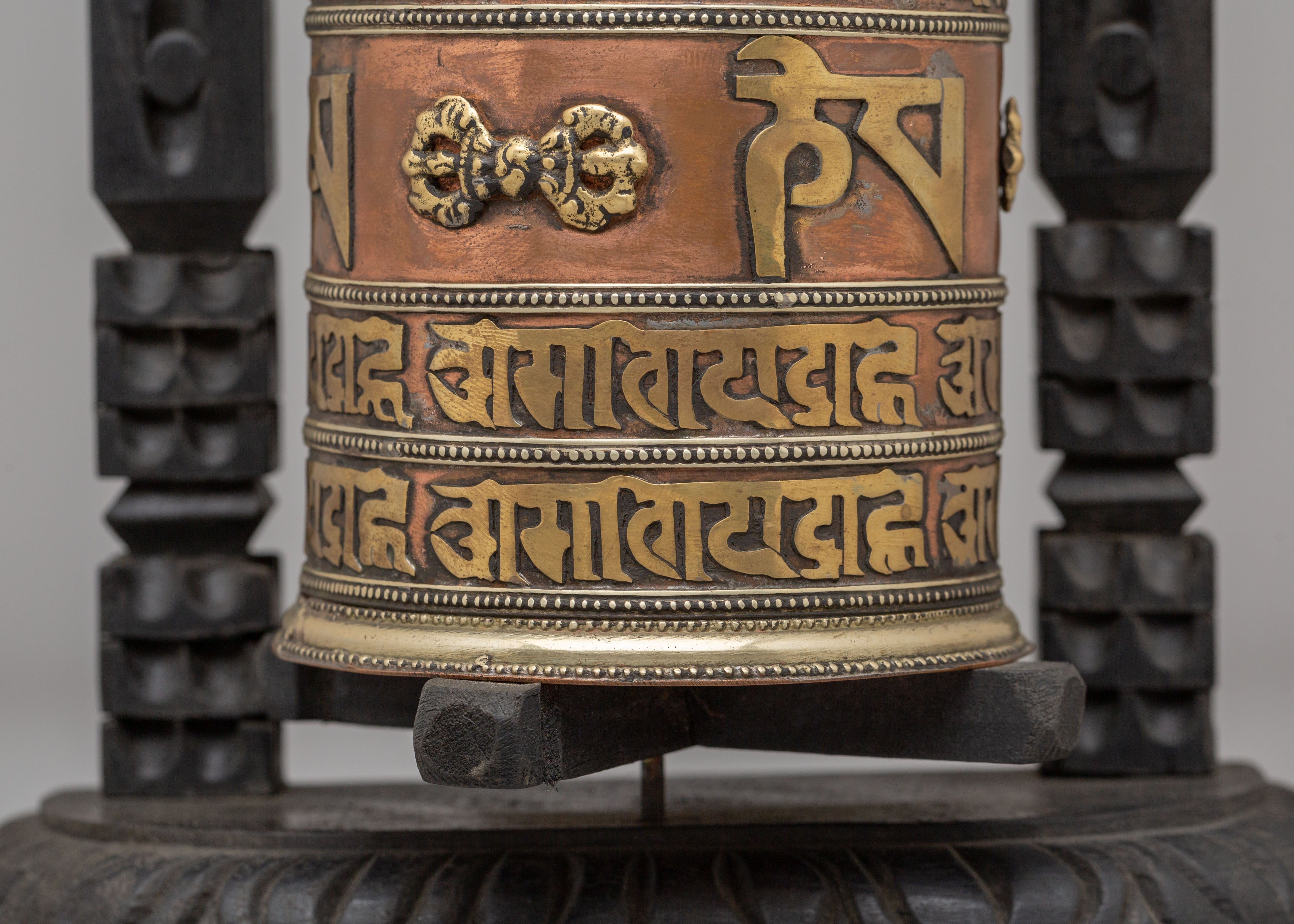 Buddhist Prayer Wheel For Altar | Tibetan Mantra Spinner
