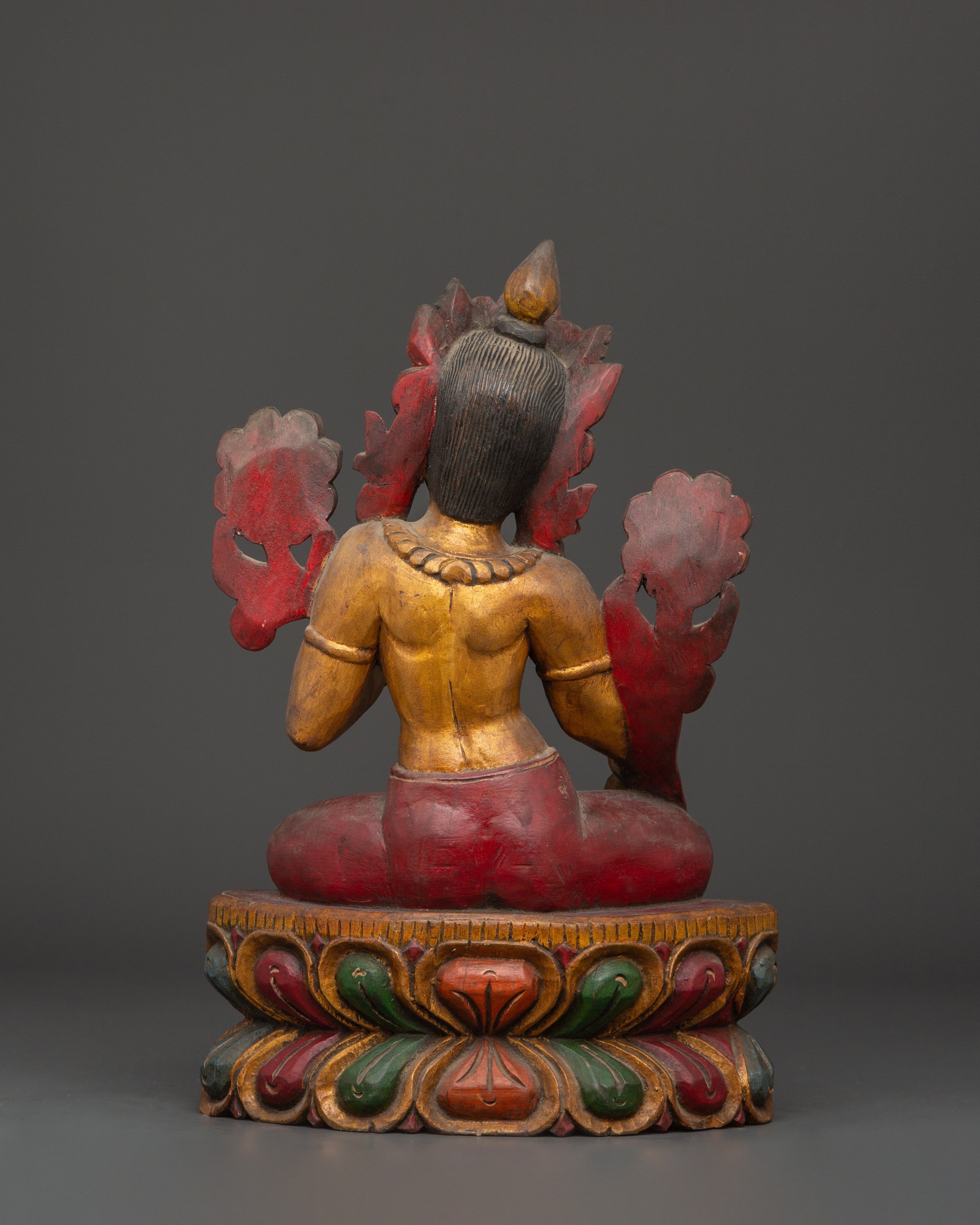 Handcrafted Tibetan Green Tara Statue | Spiritual Buddhist Goddess Figurine