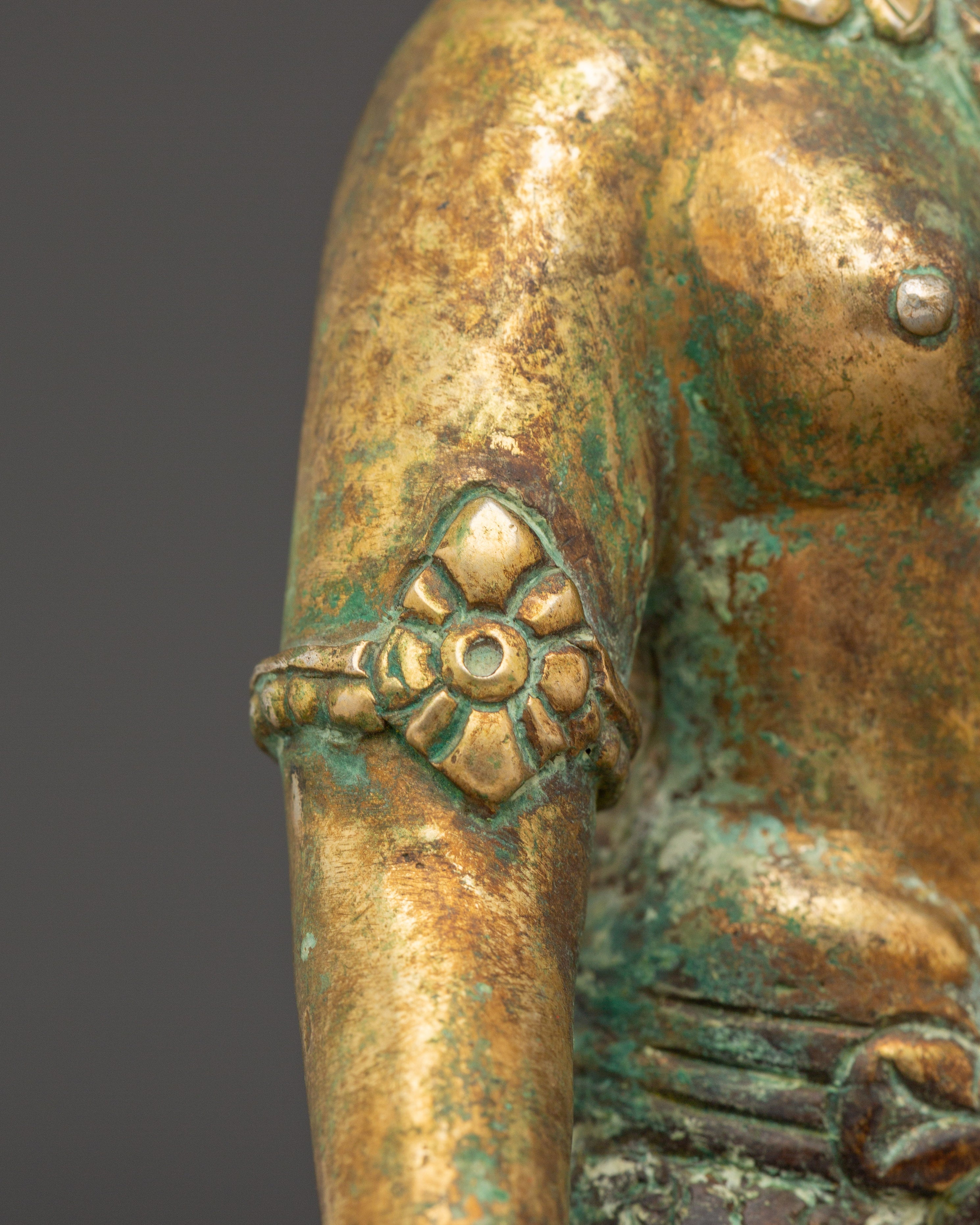 Standing Green Tara Copper Statue | Goddess of Compassion