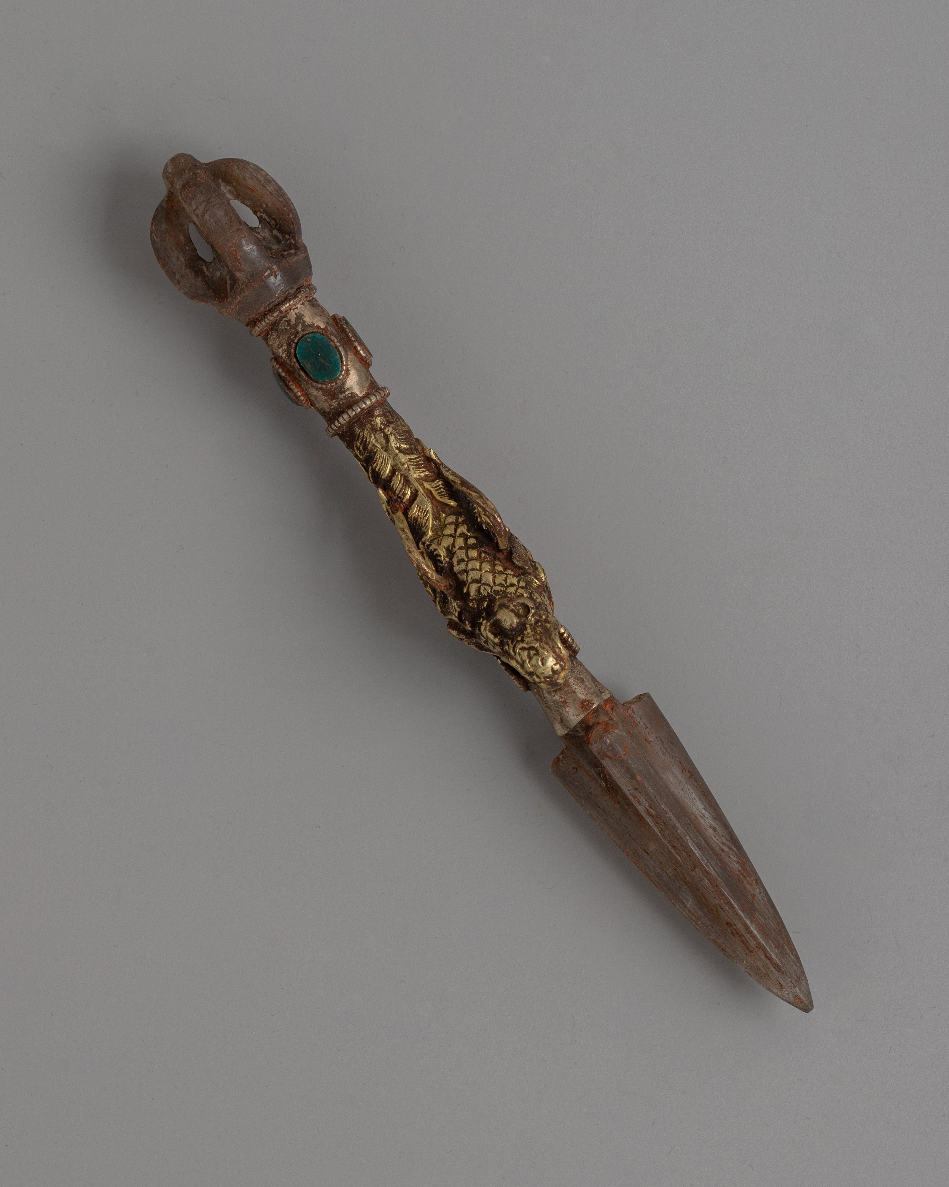 Crystal Kila Phurba | Sacred Ritual Dagger with Silver Plating