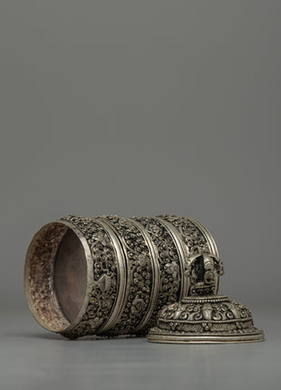 Silver-Plated Rice Carry Pot  | Symbol of Prosperity & Abundance