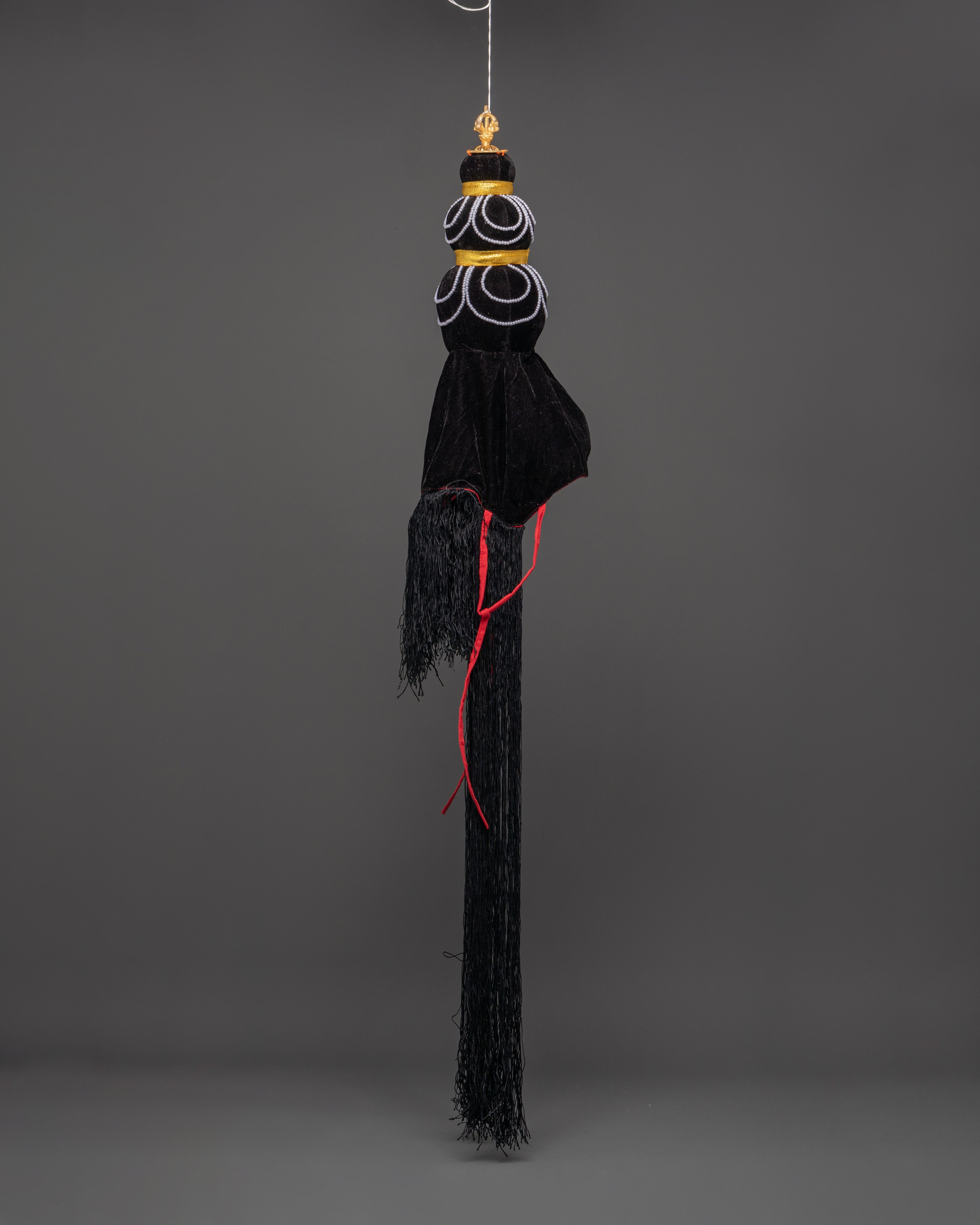 Traditional Black Vajrayana Crown | Headdress for Monastic Ceremonies