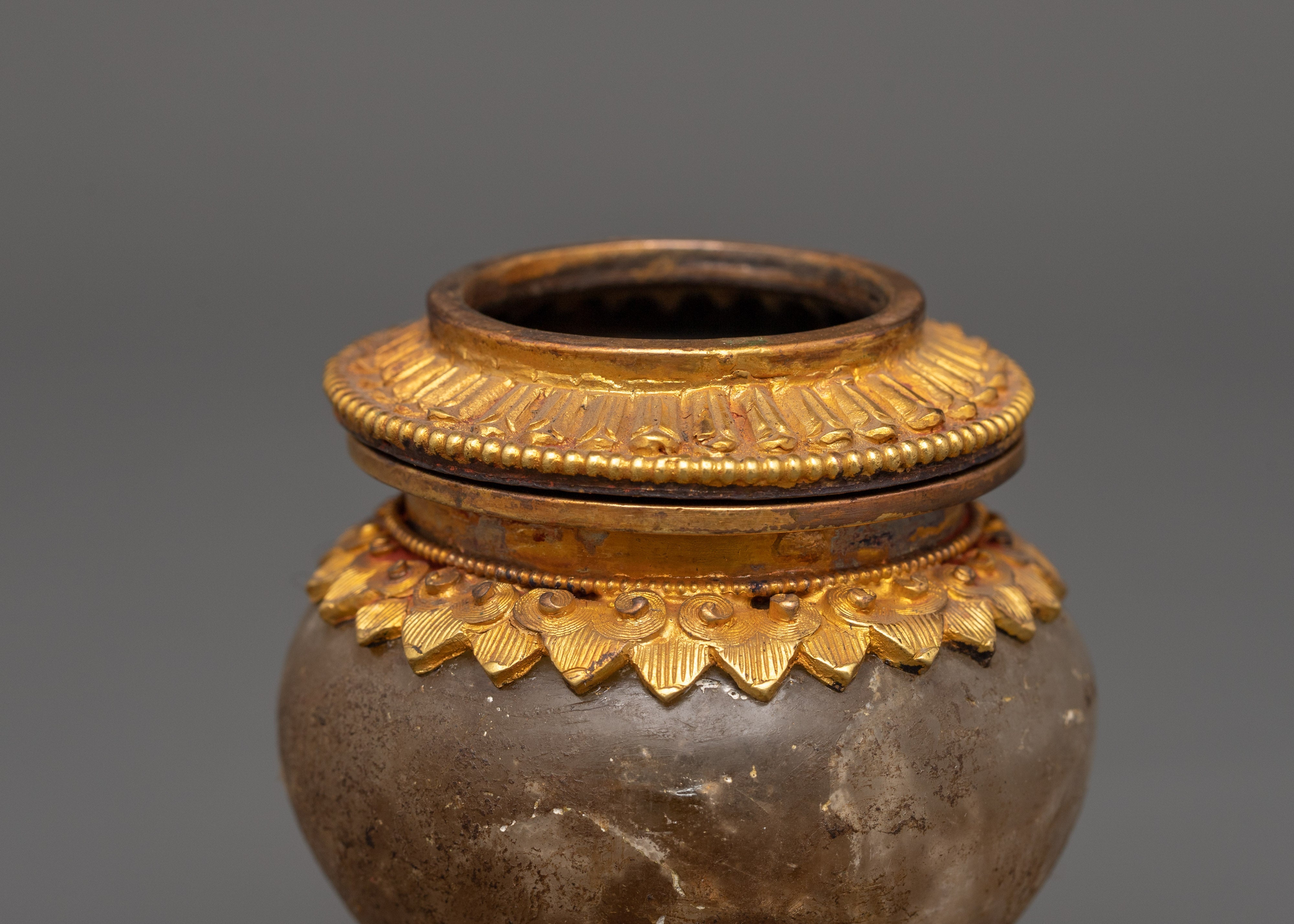 Gold-Plated Crystal Rice Pot | Buddhist Decor
