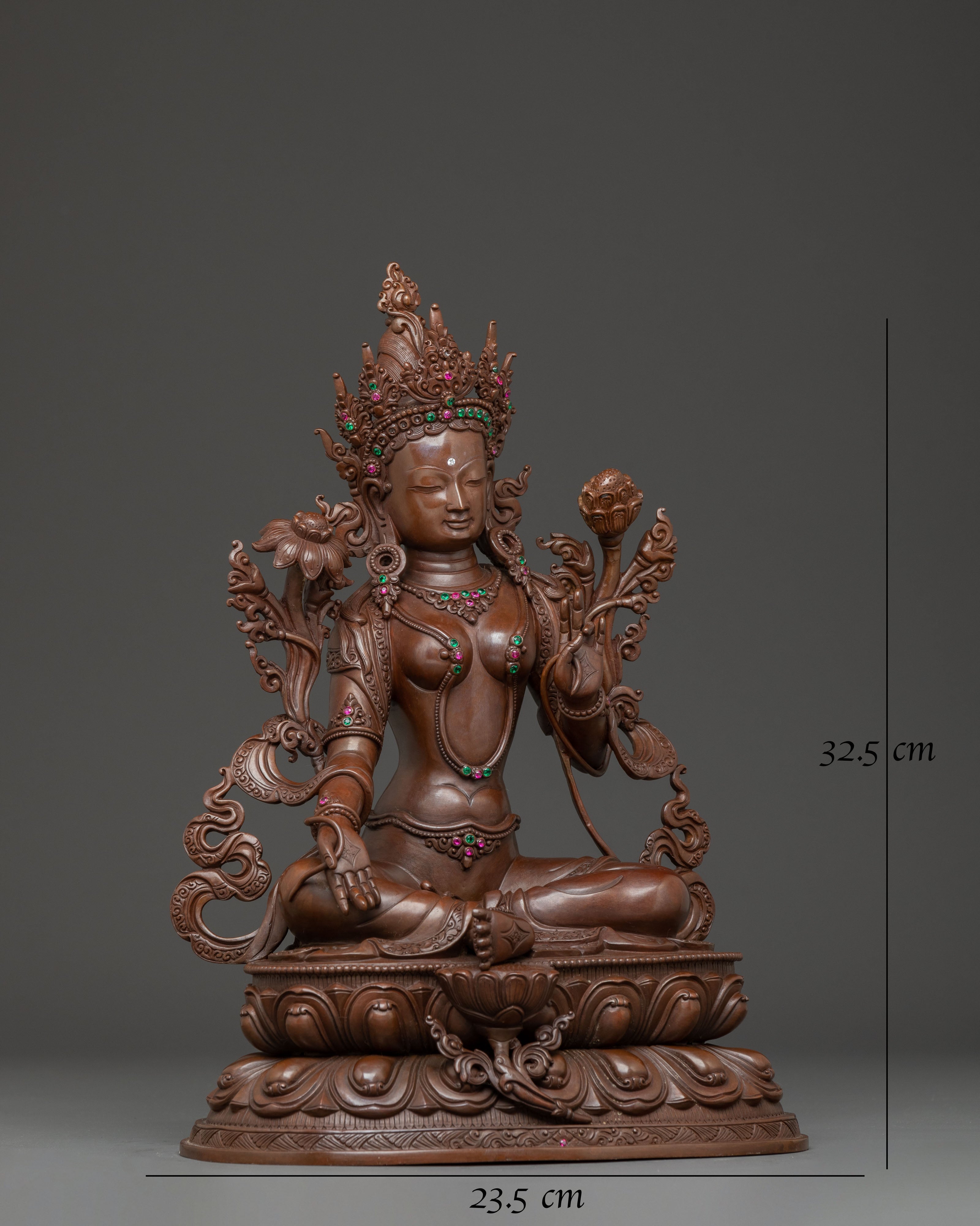 Enlightened Green Tara Art, Himalayan Nepali Figurine