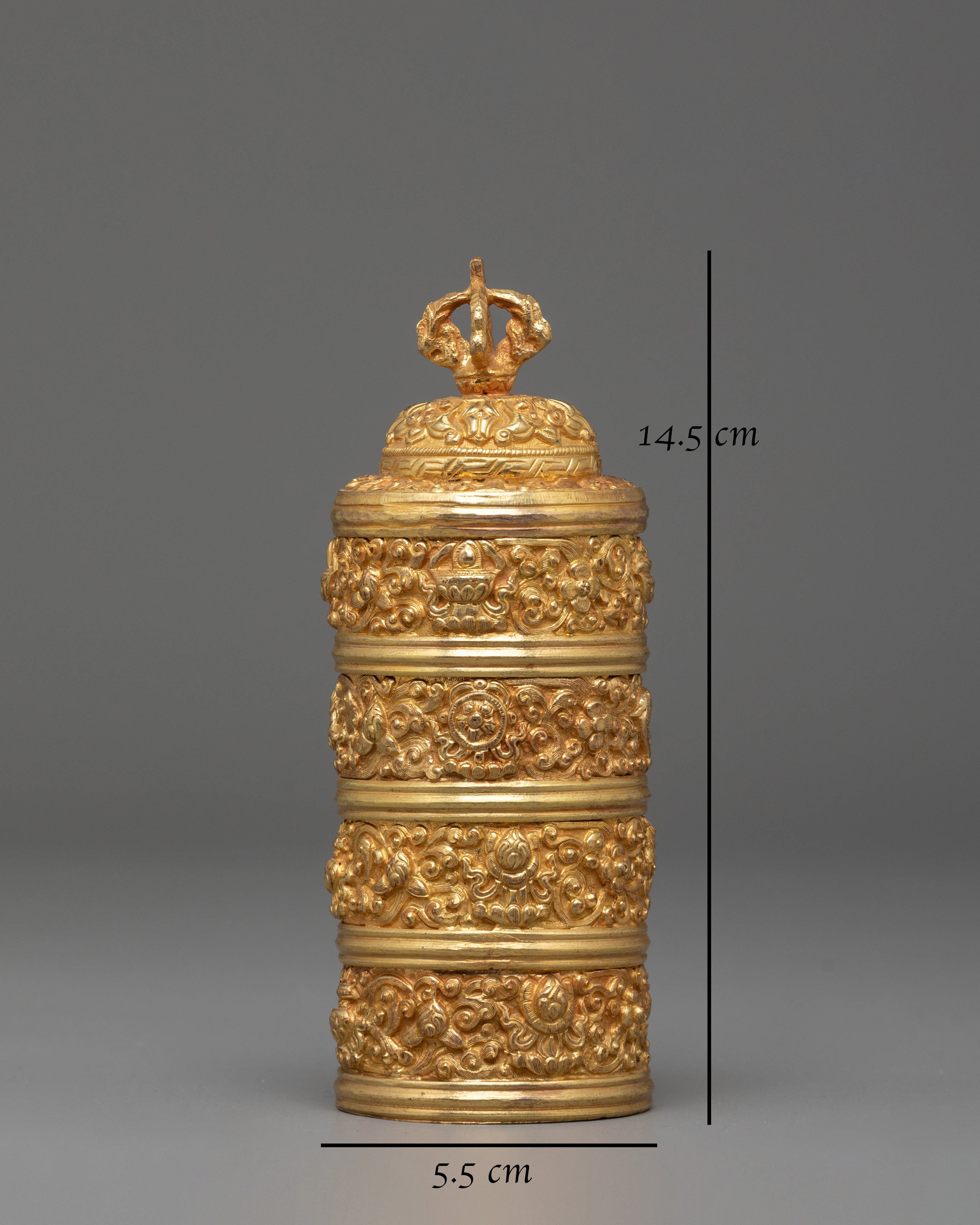 Handmade Golden Decorative Rice Pot | Copper Body with Fire Gold Plating