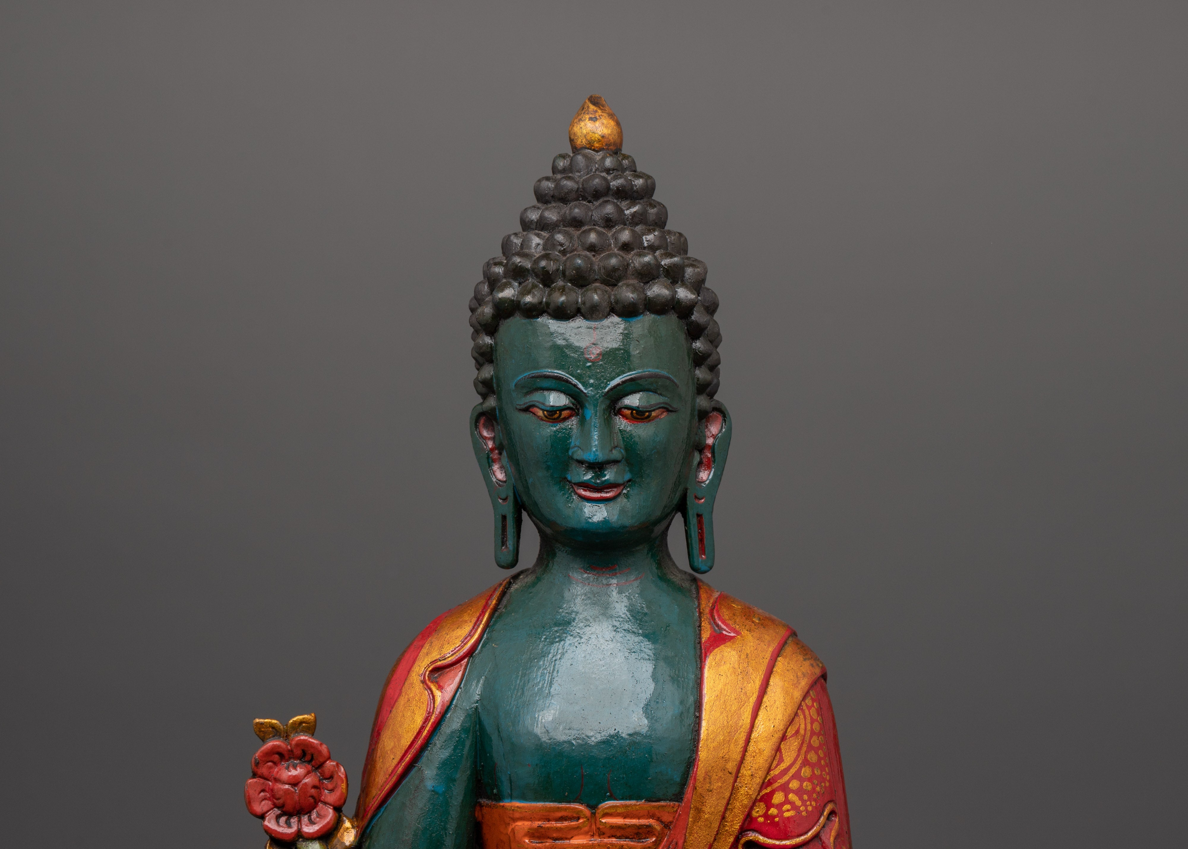 Wooden Medicine Buddha Statue | Symbol of Healing & Compassion