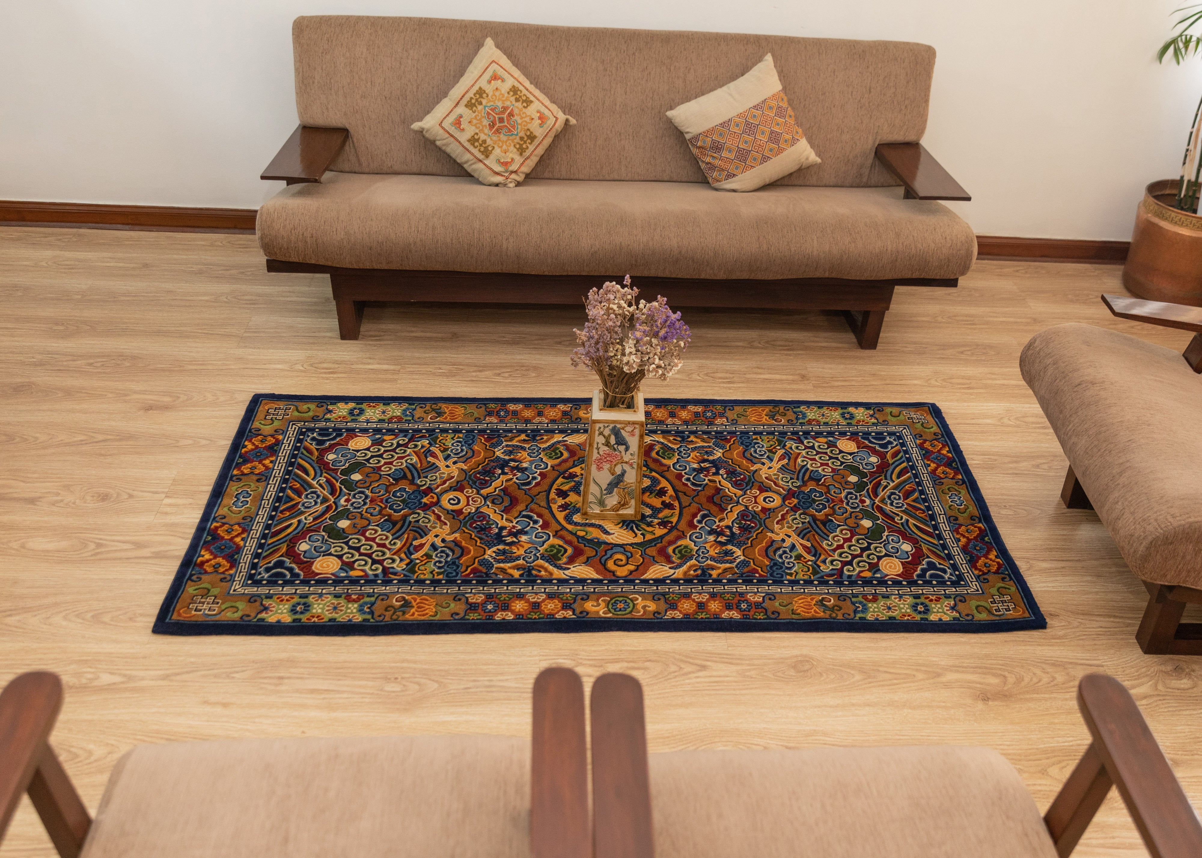 Handcrafted Tibetan Carpet | Traditional Wool Carpet with 200 Knots