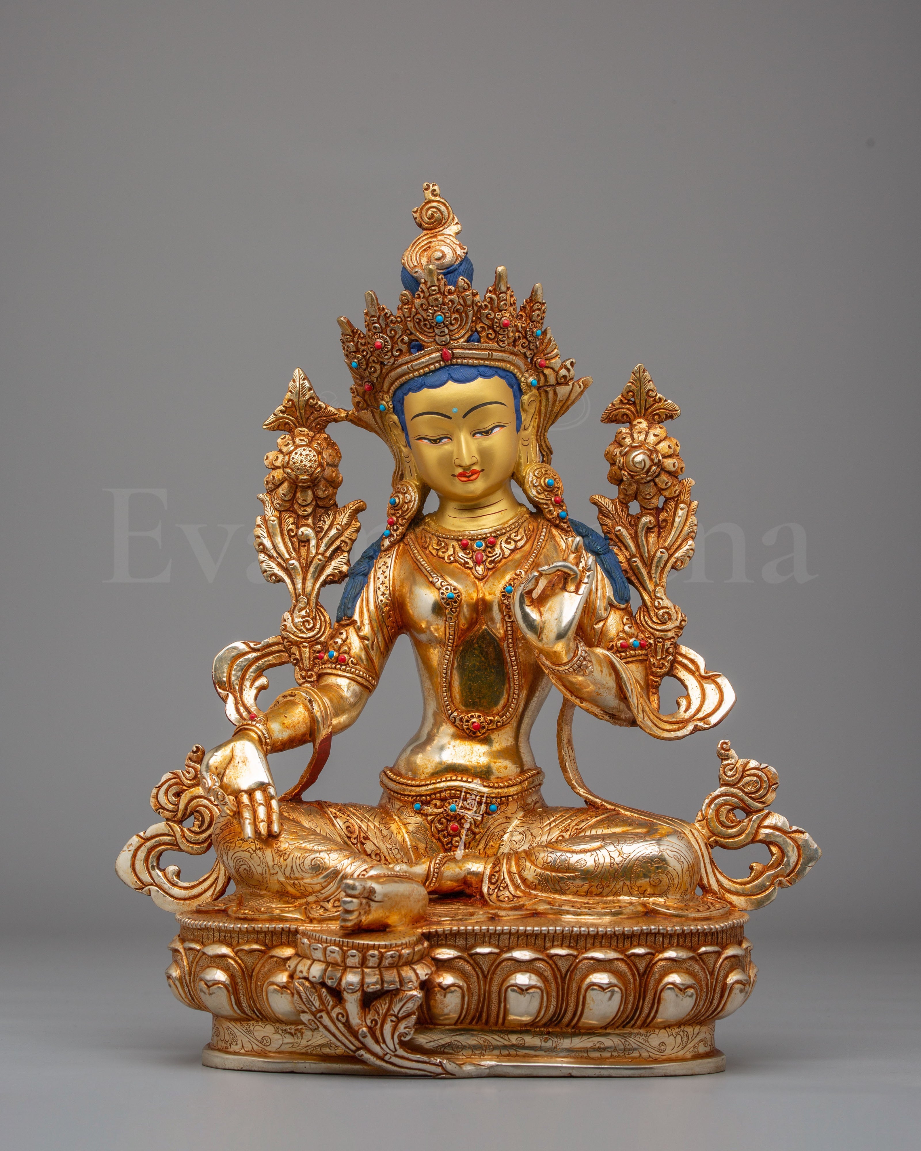 Handcrafted Green Tara Altar Sculpture