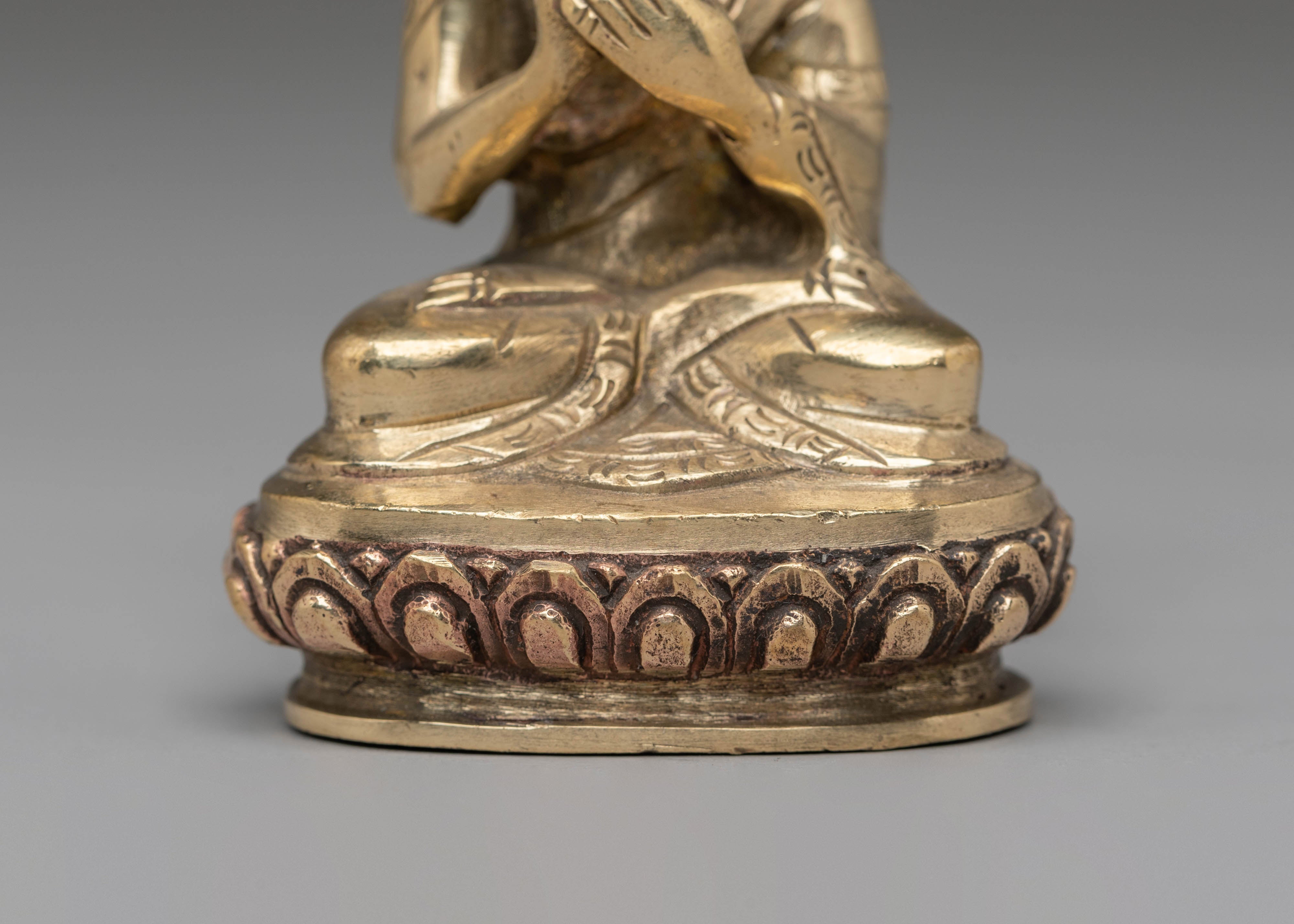 Handmade Buddhist Vairocana Statue | Tibetan Copper Buddha Statue