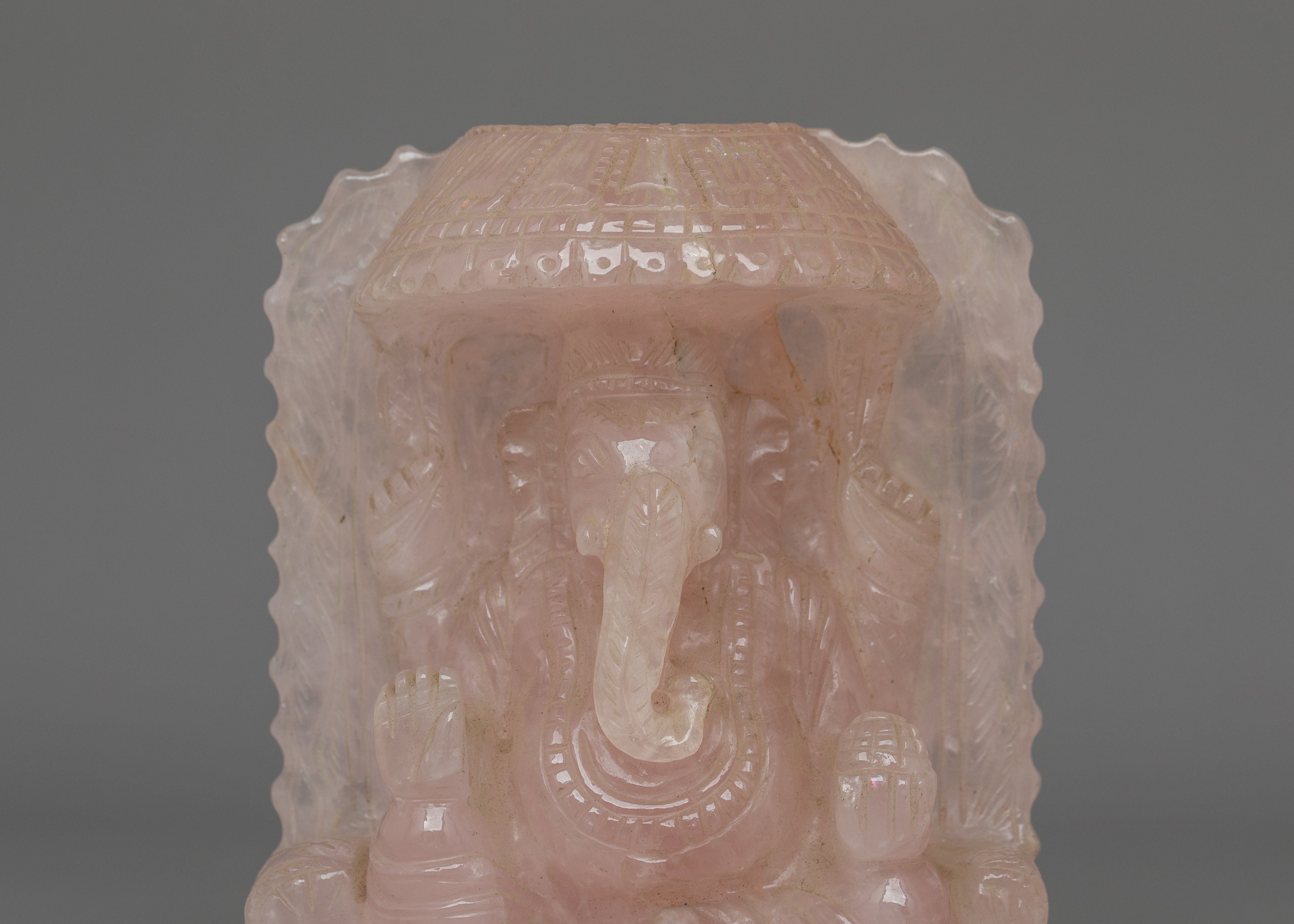 Ganesh Statue in Rose Quartz | Remover of Obstacles, Love & Prosperity Symbol