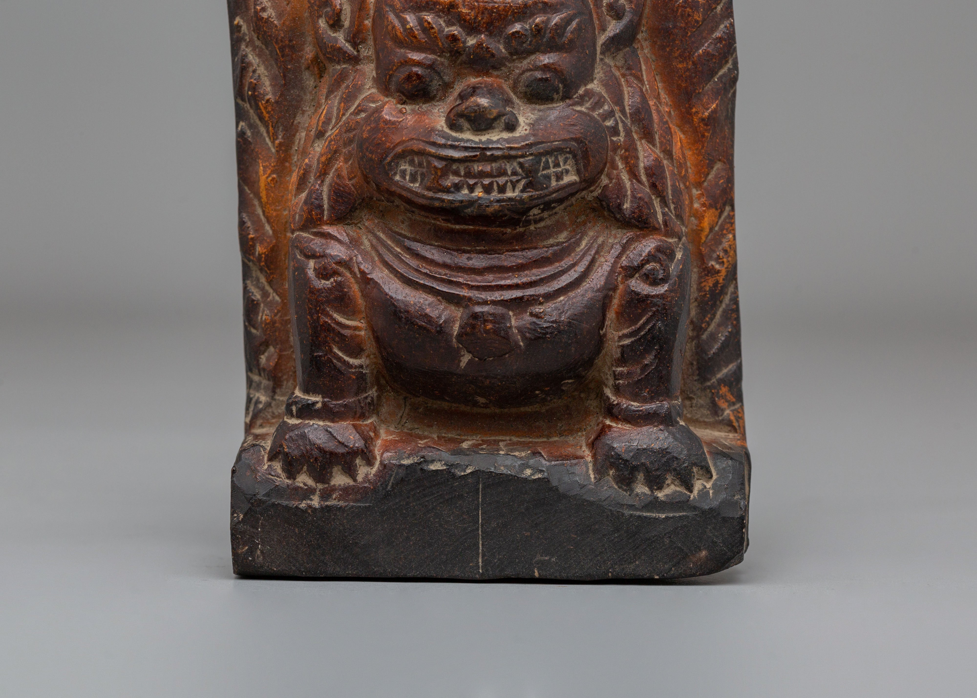 Sacred Guardian Lion Statue Set | Handcarved Stone Buddhist Decor