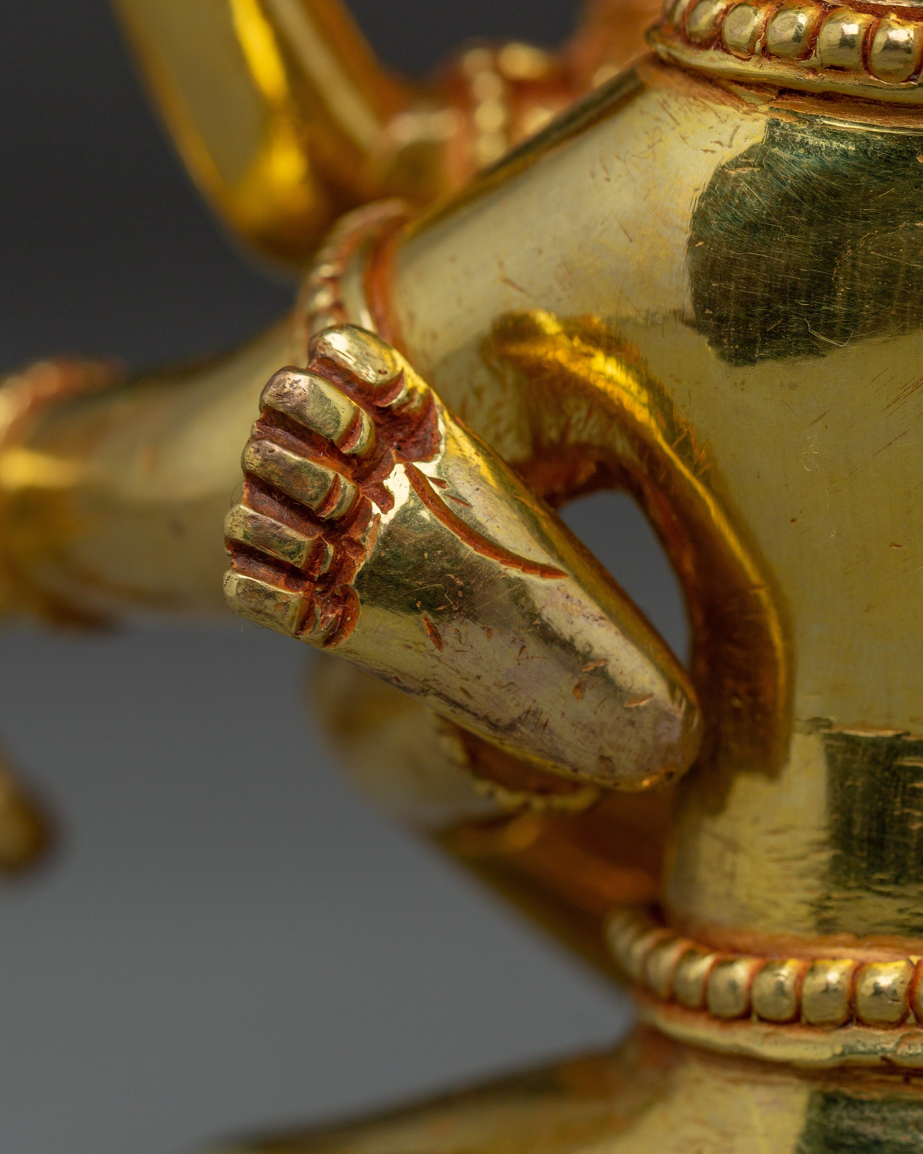 Varaha with Consort Statue | Handcrafted Gold Gilded Copper Vishnu Avatar