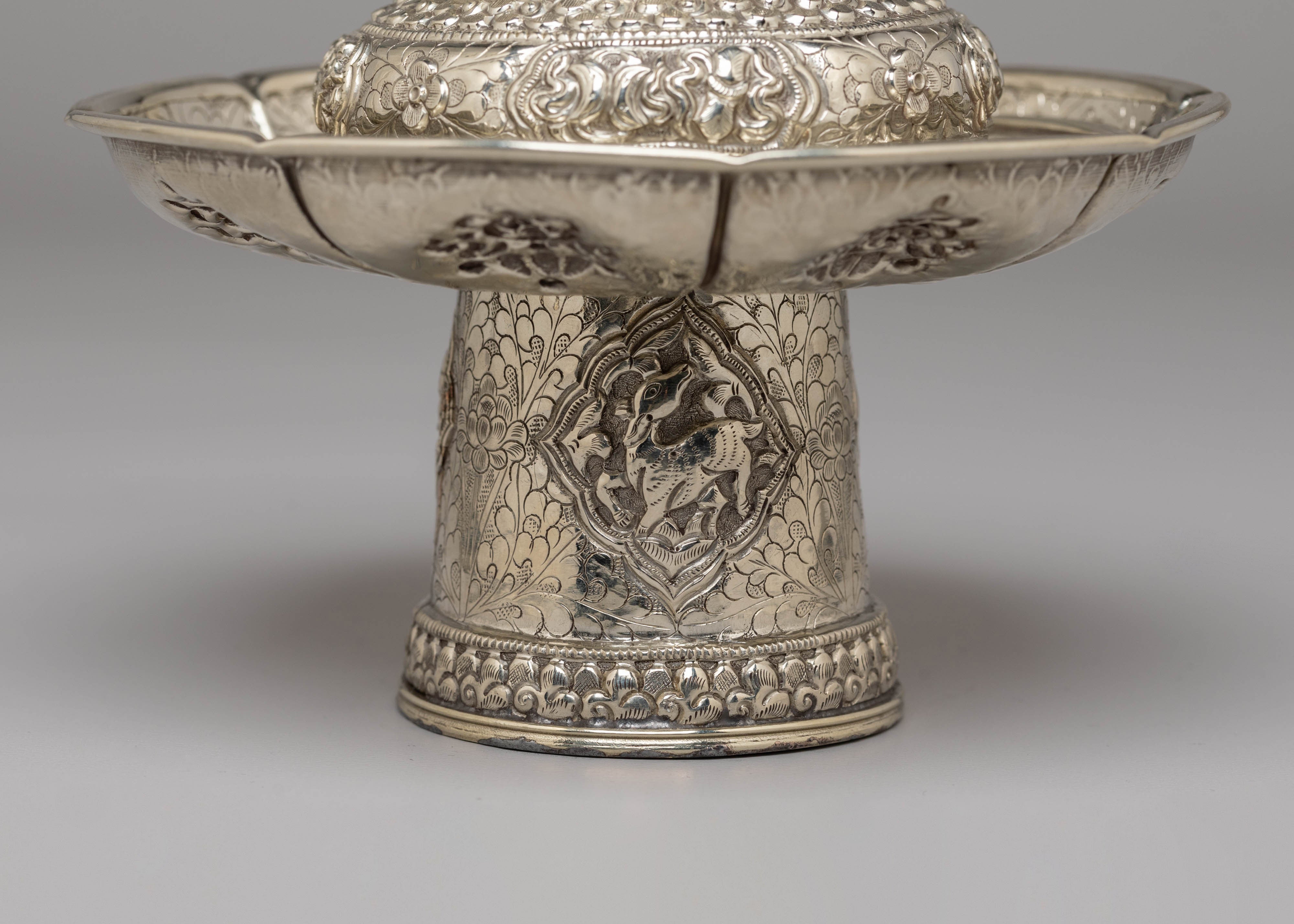 Buddhist Handcrafted Tea Cup Holder | Sacred Decorative Art