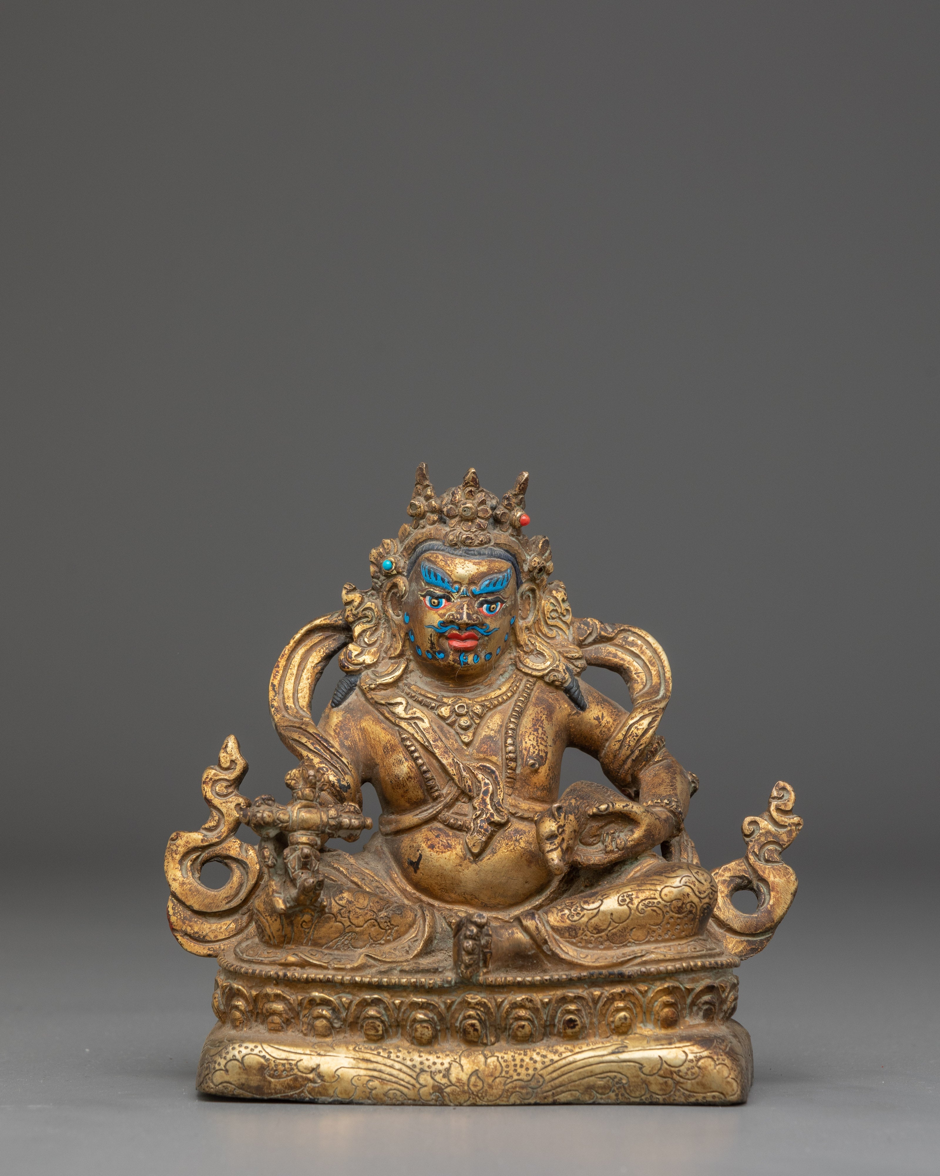 Oxidized copper Dzambhala Statue 