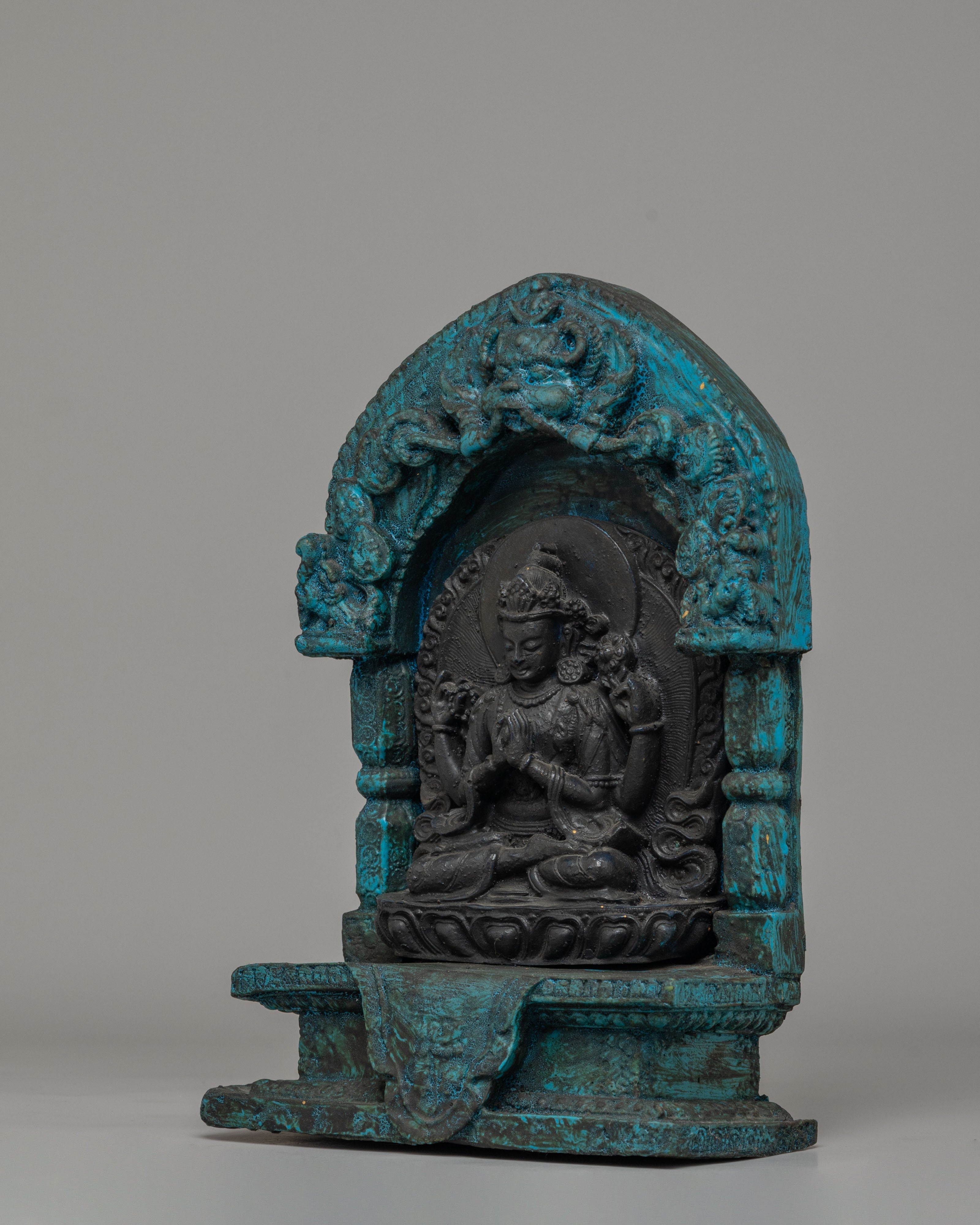 Handmade Chenrezig Bodhisattva Statue for Altar | Tibetan Avalokiteshvara Shrine Art