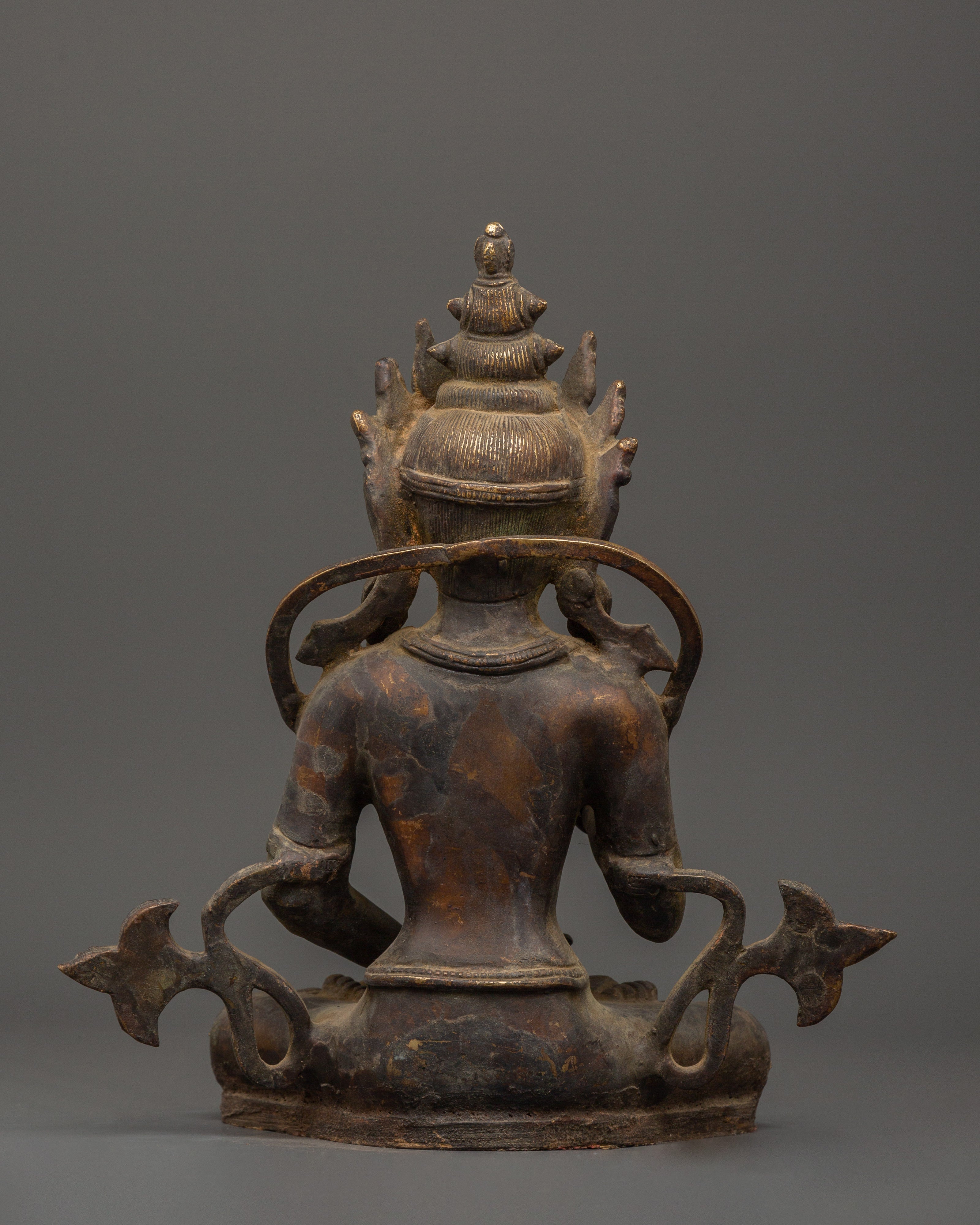 Brass Amoghasiddhi Buddha Statue | Tibetan Altar Decor