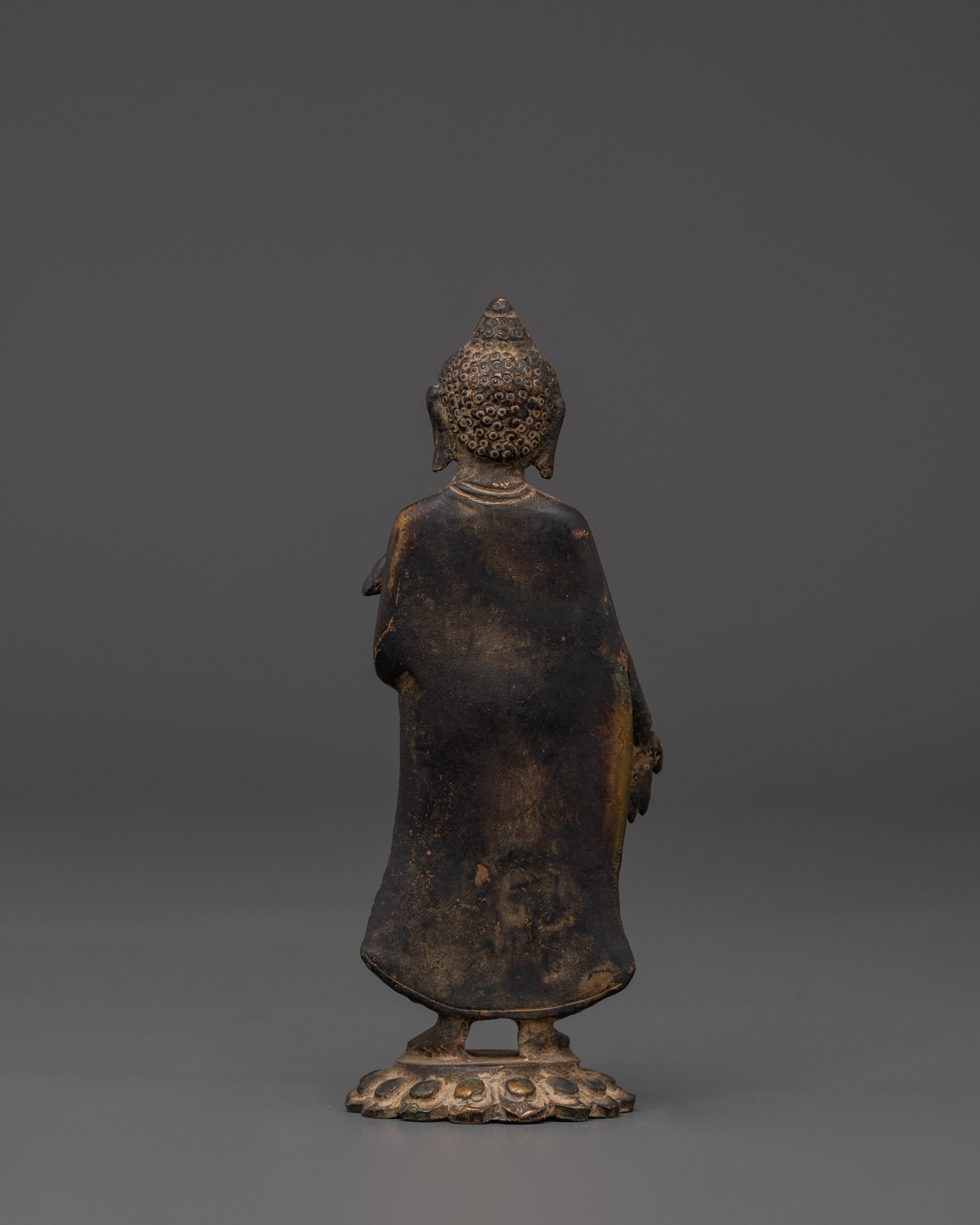 Handmade Dipankara Buddha Figurine | Copper Statue with Antique Finish