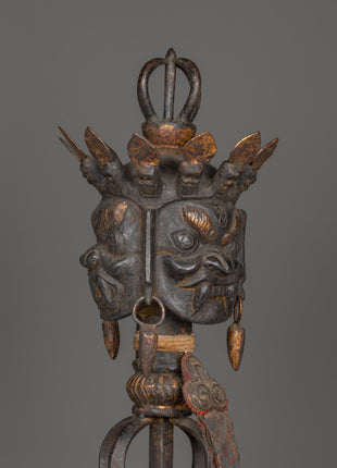 Sacred Iron Phurba Dagger | Vajra Ritual Tool