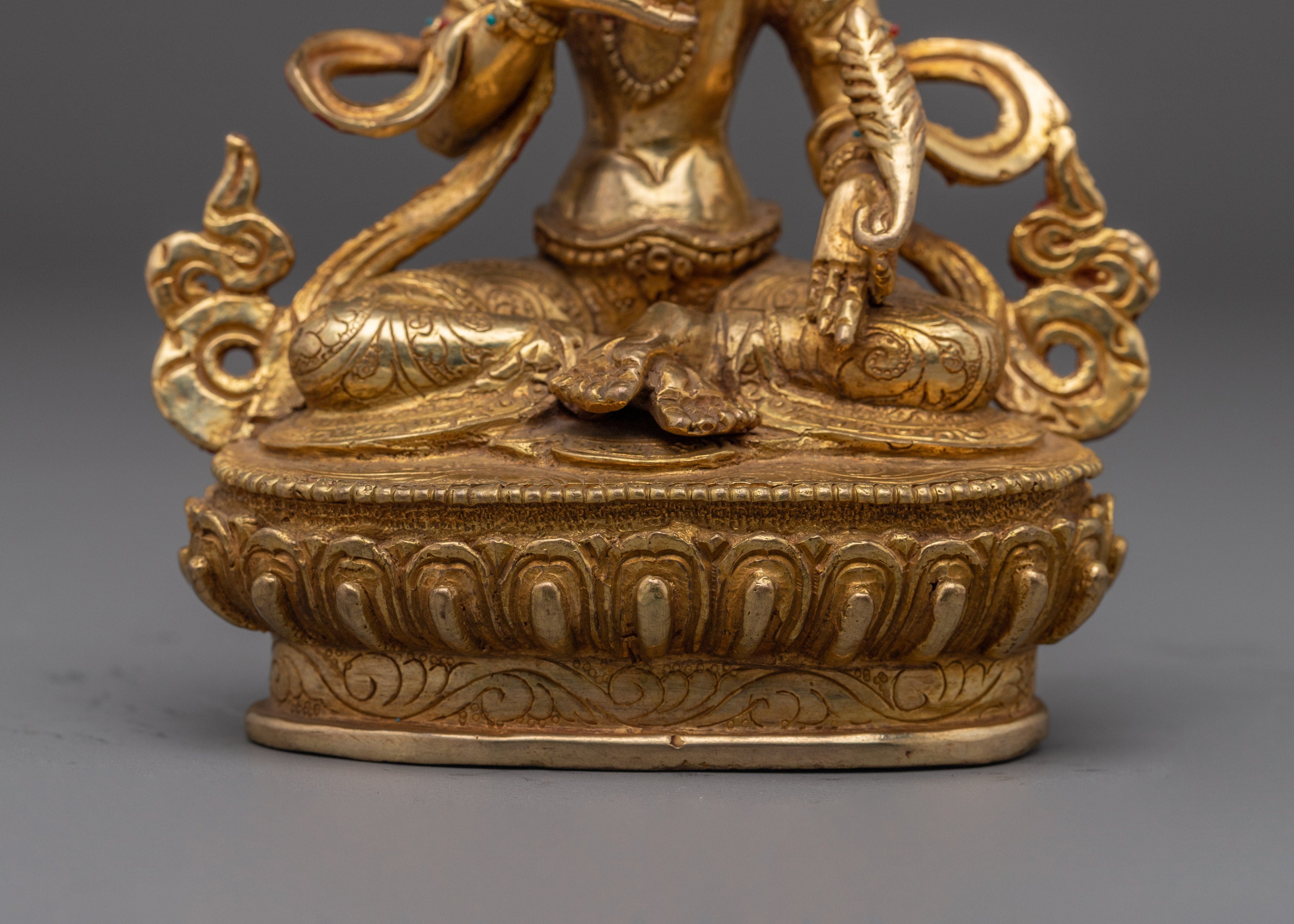 Kshitigarbha Gold Plated Statue | Statue for Spiritual Protection