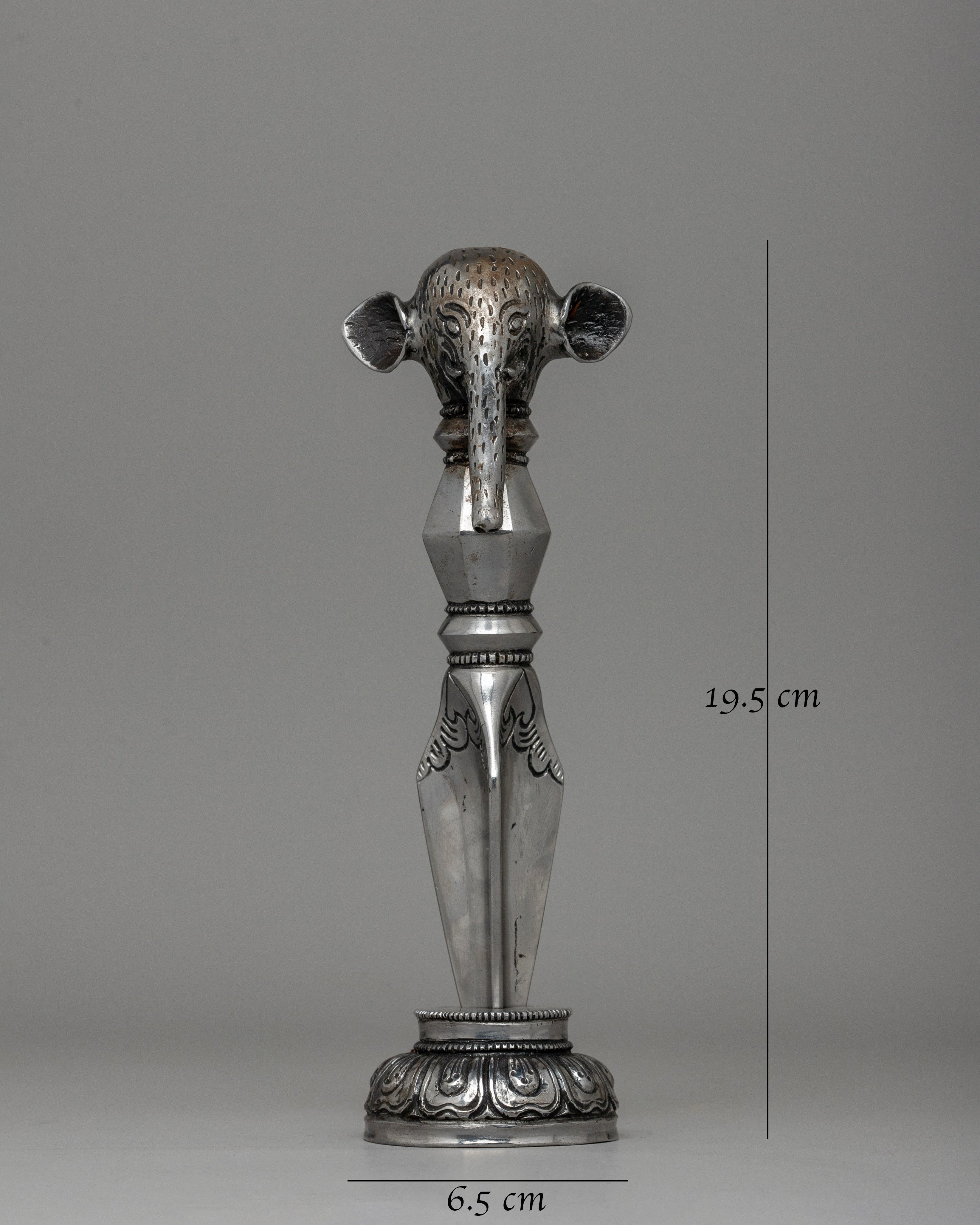 Hand-Carved Iron Elephant-Headed Phurba for Ritual Use |  Spiritual Practices