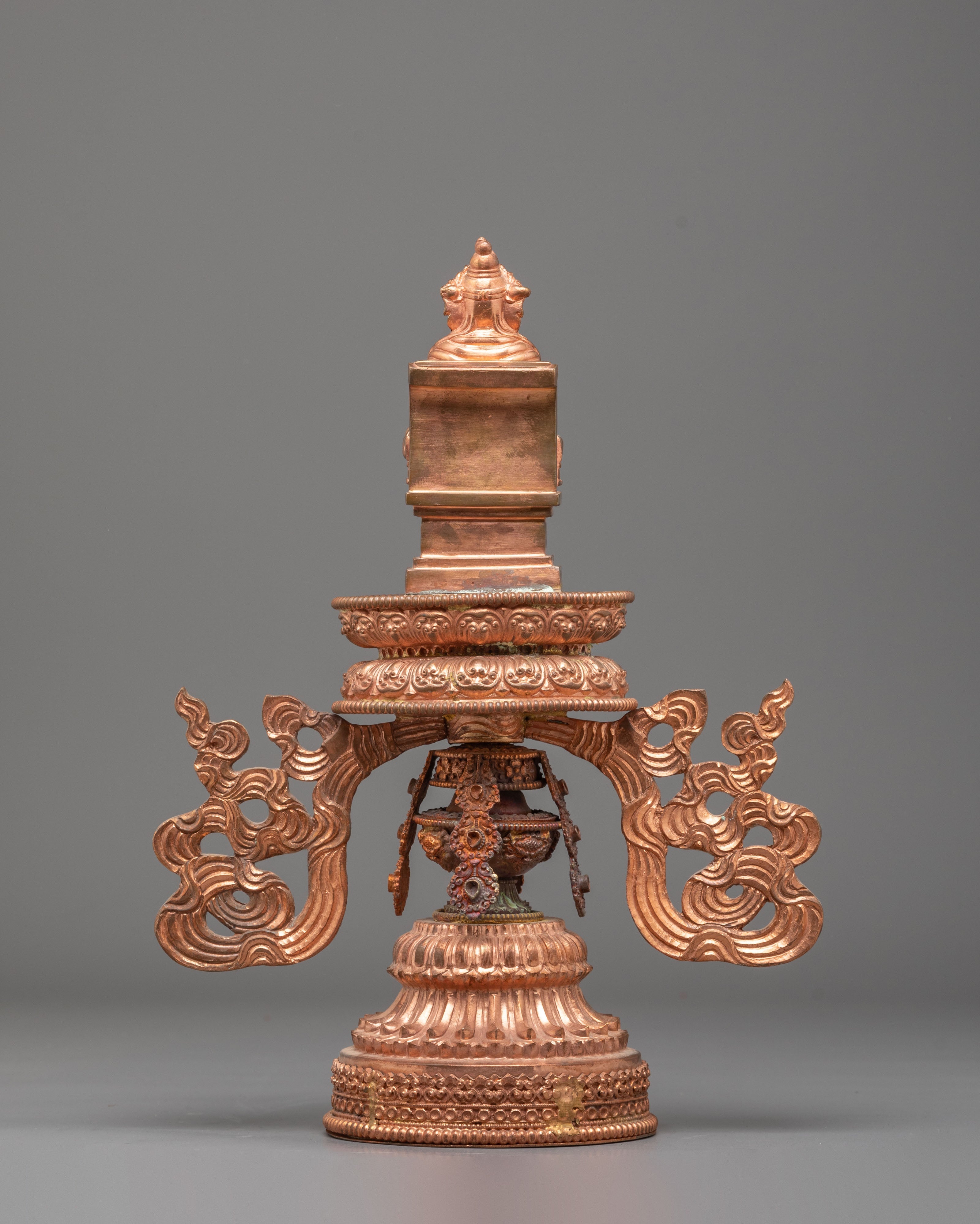 Sacred Buddhist Raja Rani Decorative Set | Copper Royal Figurine Collection