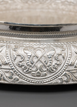 Traditional Silver Khadkula | Decorative Grain Bowl for Home, Altar & Ceremonial Use