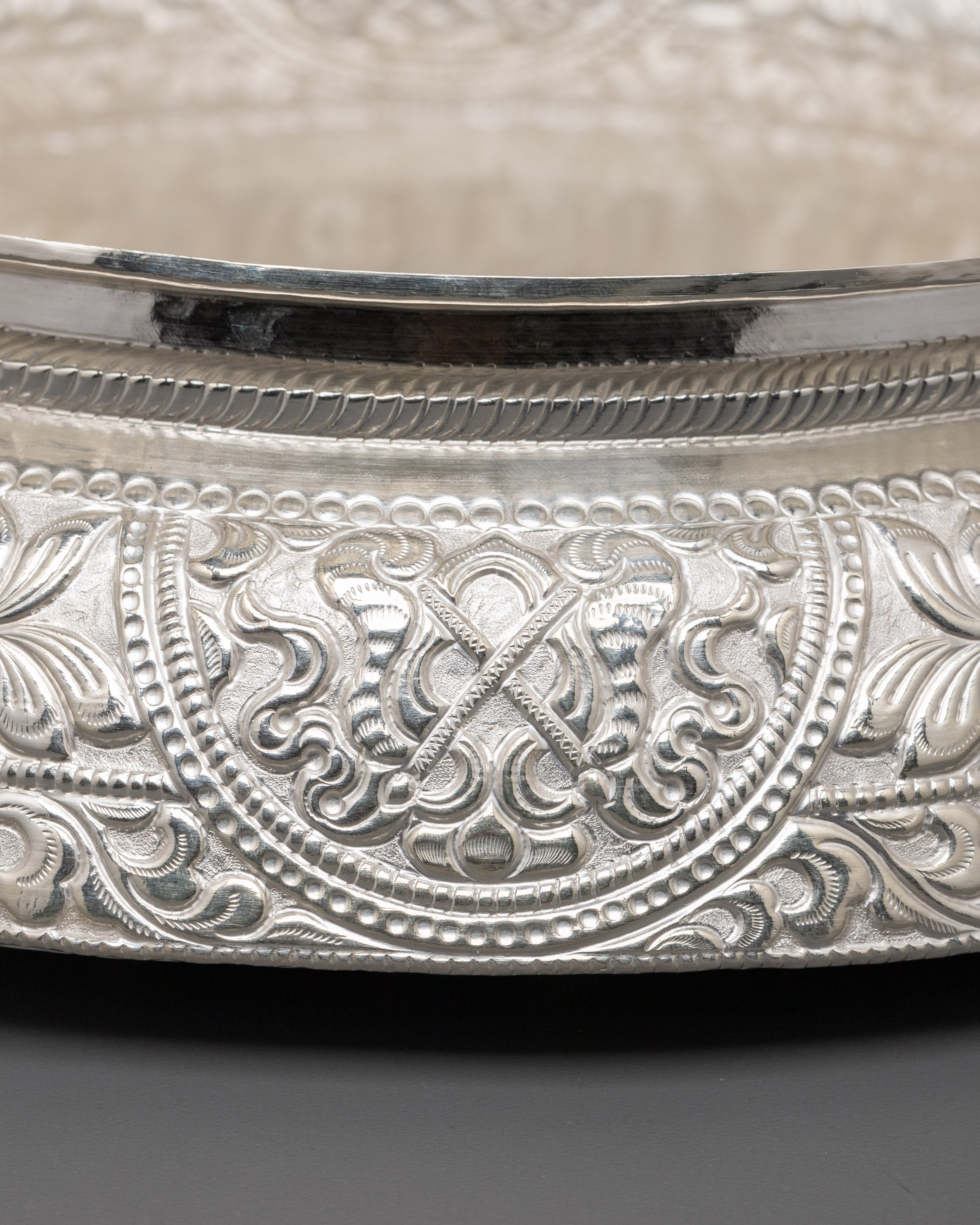 Traditional Silver Khadkula | Decorative Grain Bowl for Home, Altar & Ceremonial Use
