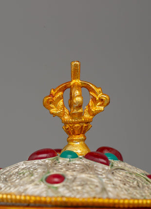 Copper Rice Pot with Filigree | Tibetan Offering Bowl