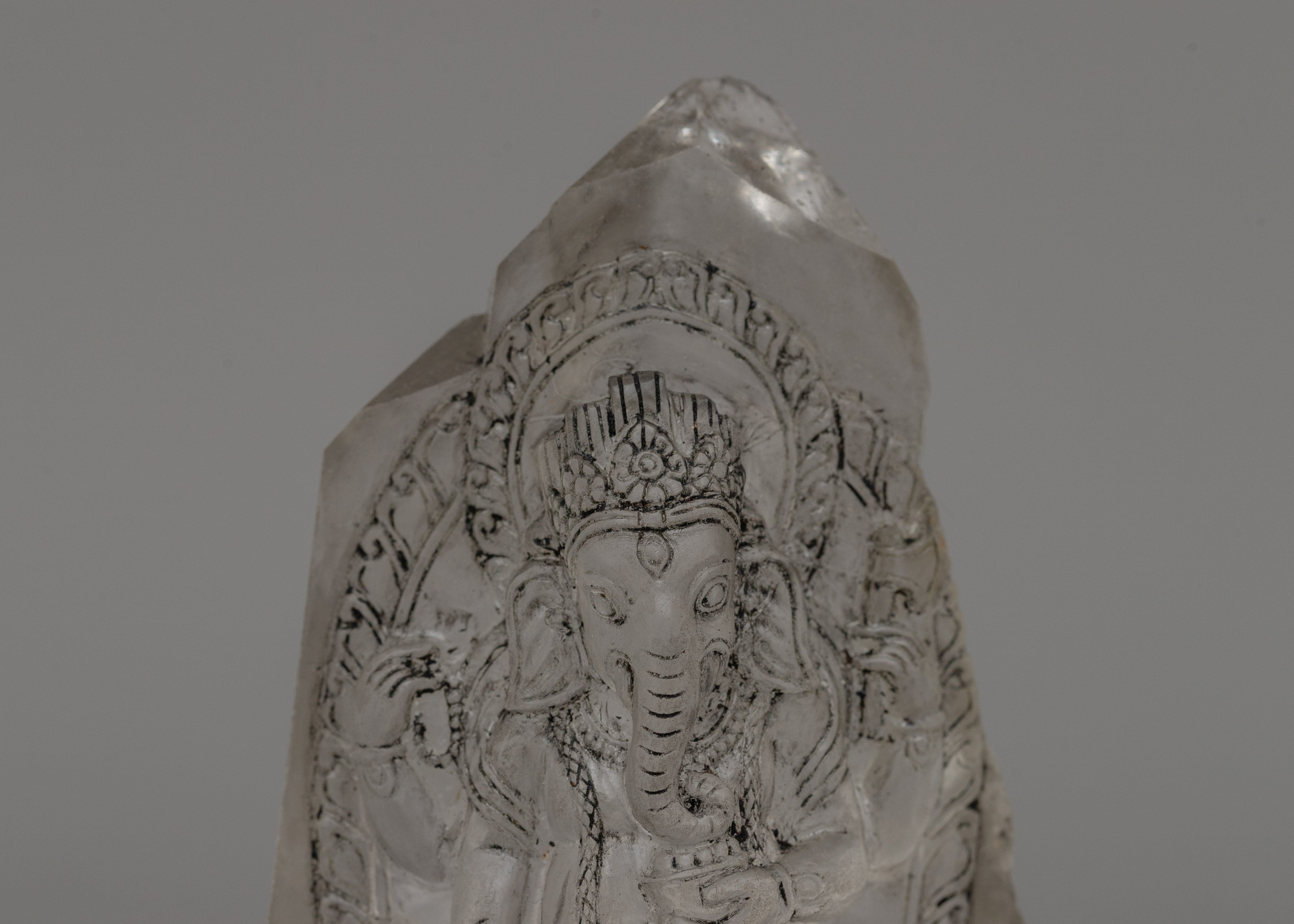 Crystal Hand-Carved Ganesh Statue for Prosperity | Protector Deity Figurine