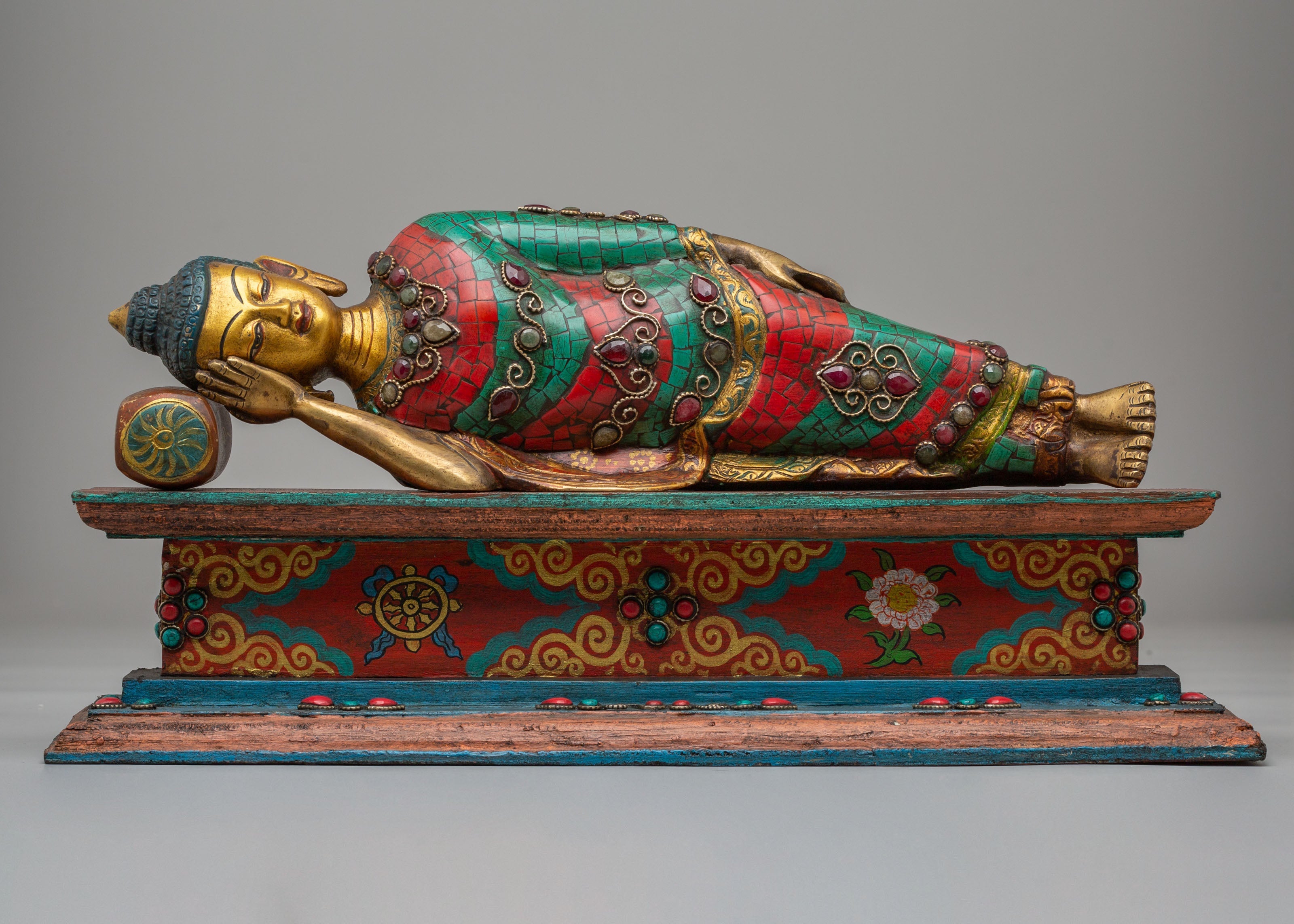 Handmade Reclining Buddha Statue | Bronze Buddhist Sculpture