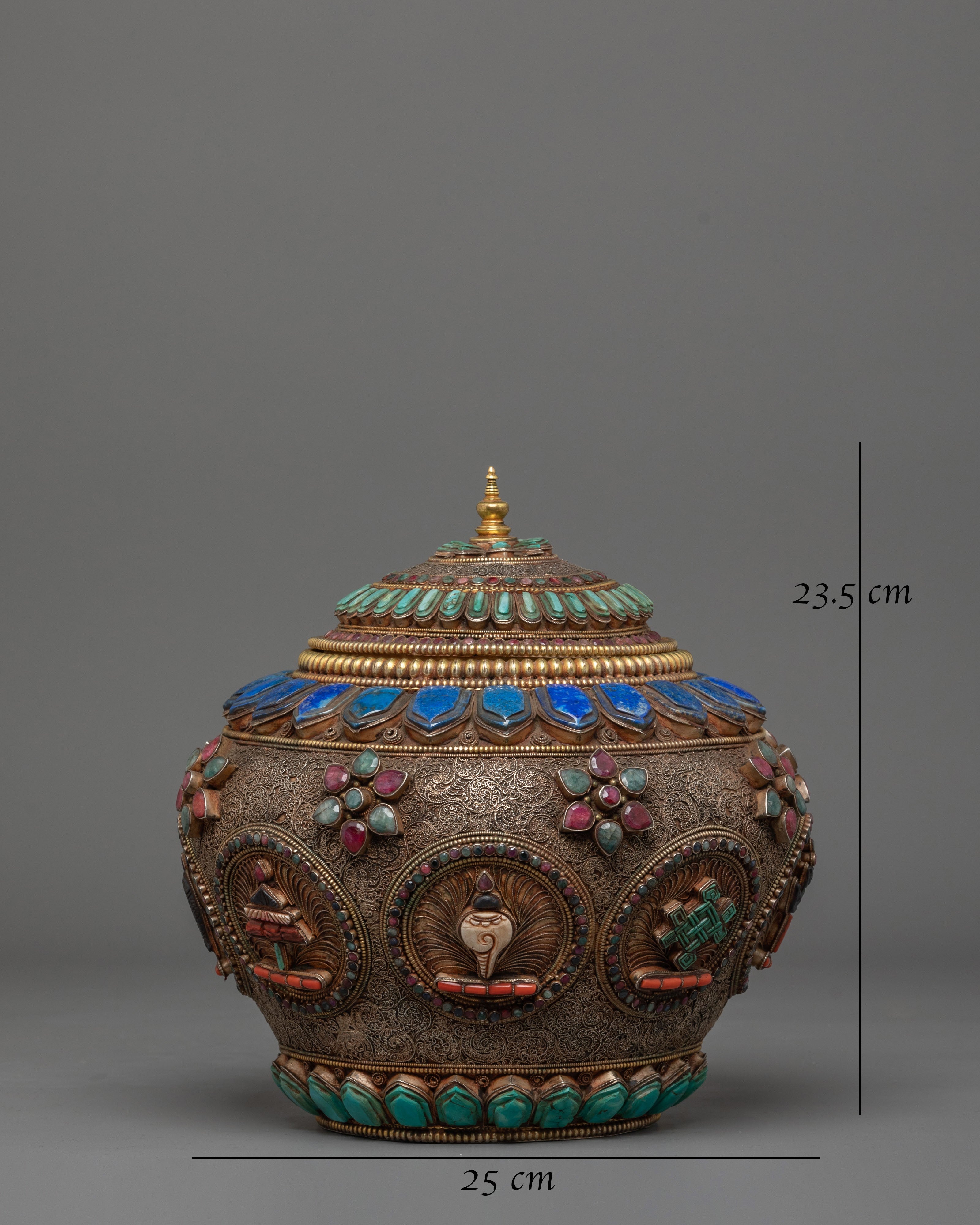 Tibetan Buddhist Dhupur Rice Pot | Himalayan Ritual Offering Vessel