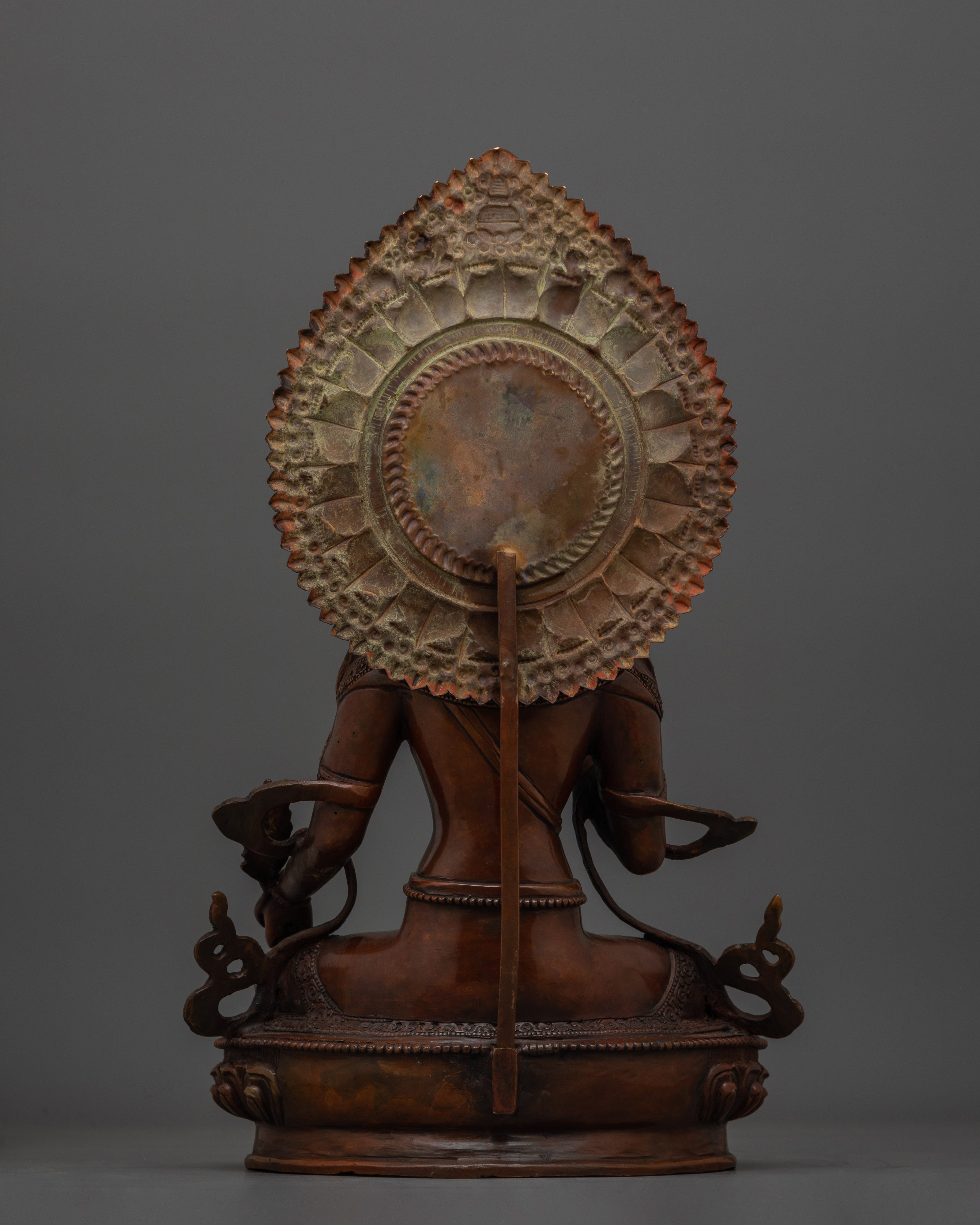 Oxidized Copper Kshitigarbha Saviour Bodhisattva Sculpture | Spiritual Guidance Decor