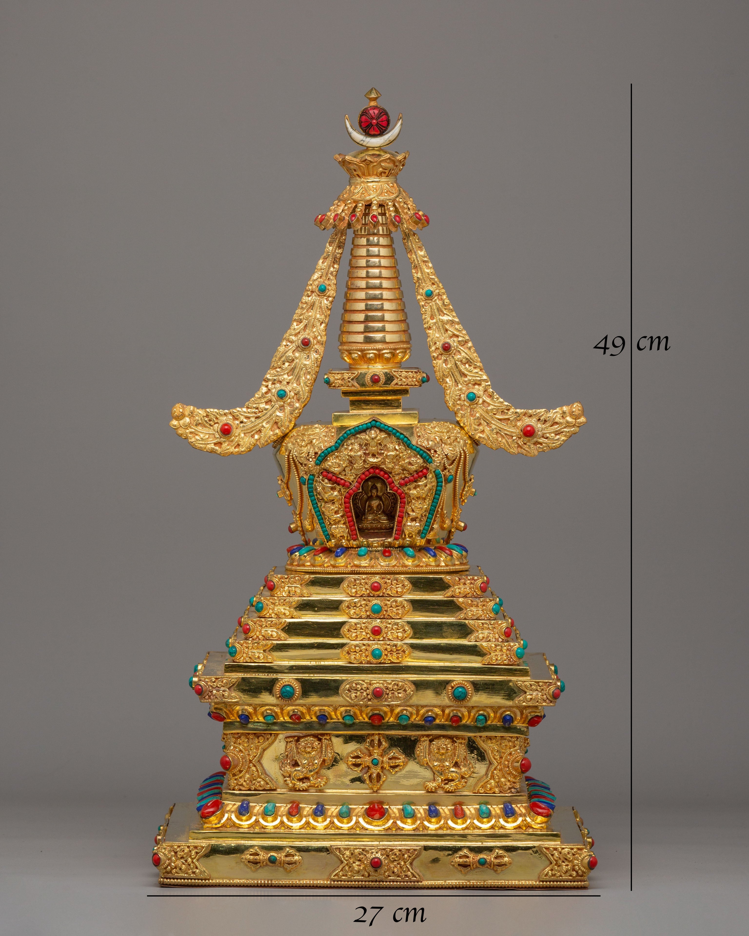 Handcrafted Ritual Enlightenment Stupa | Symbol of Peace & Spiritual Growth