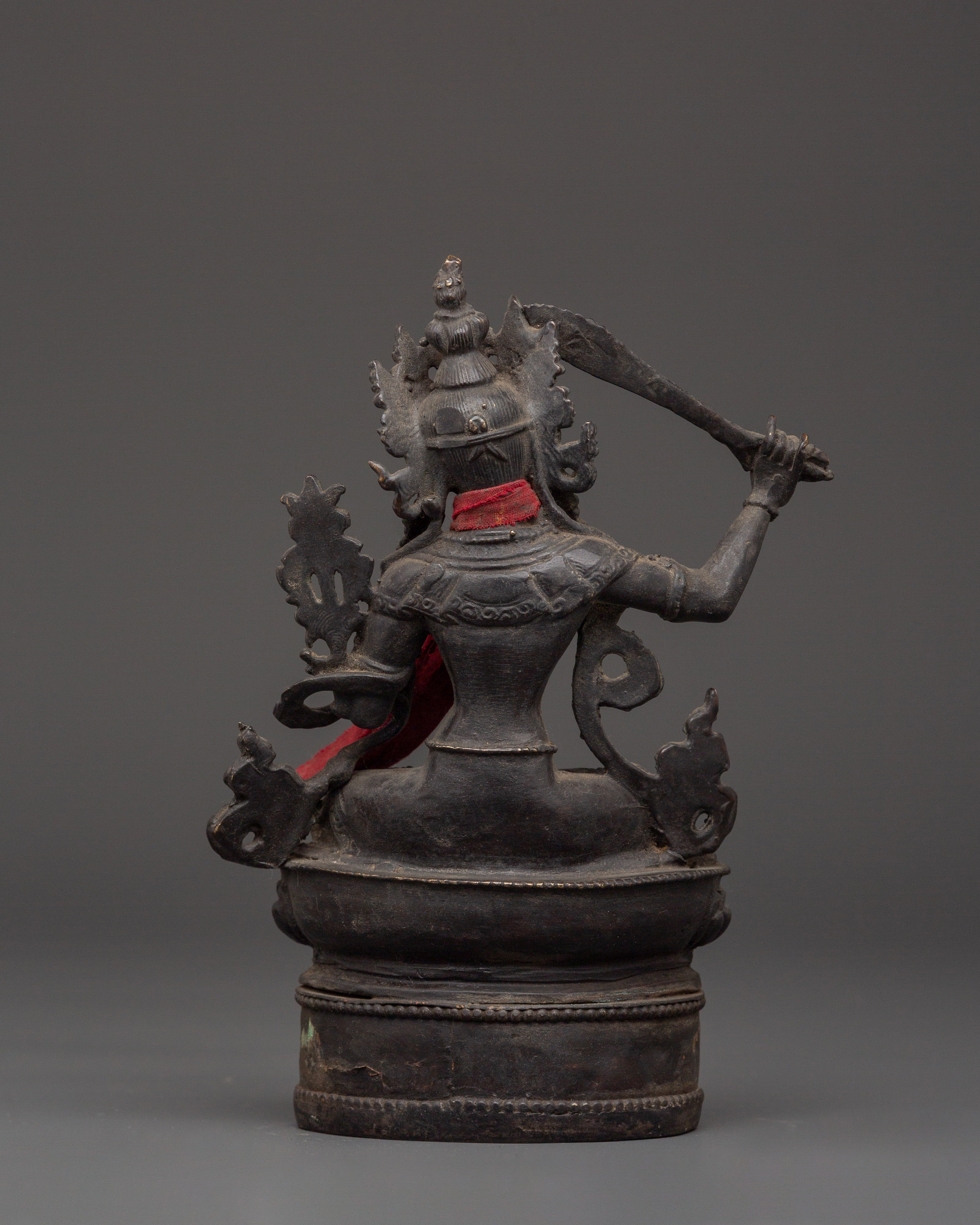 Handcrafted Manjushri Wisdom Bodhisattva Sculpture for Decor