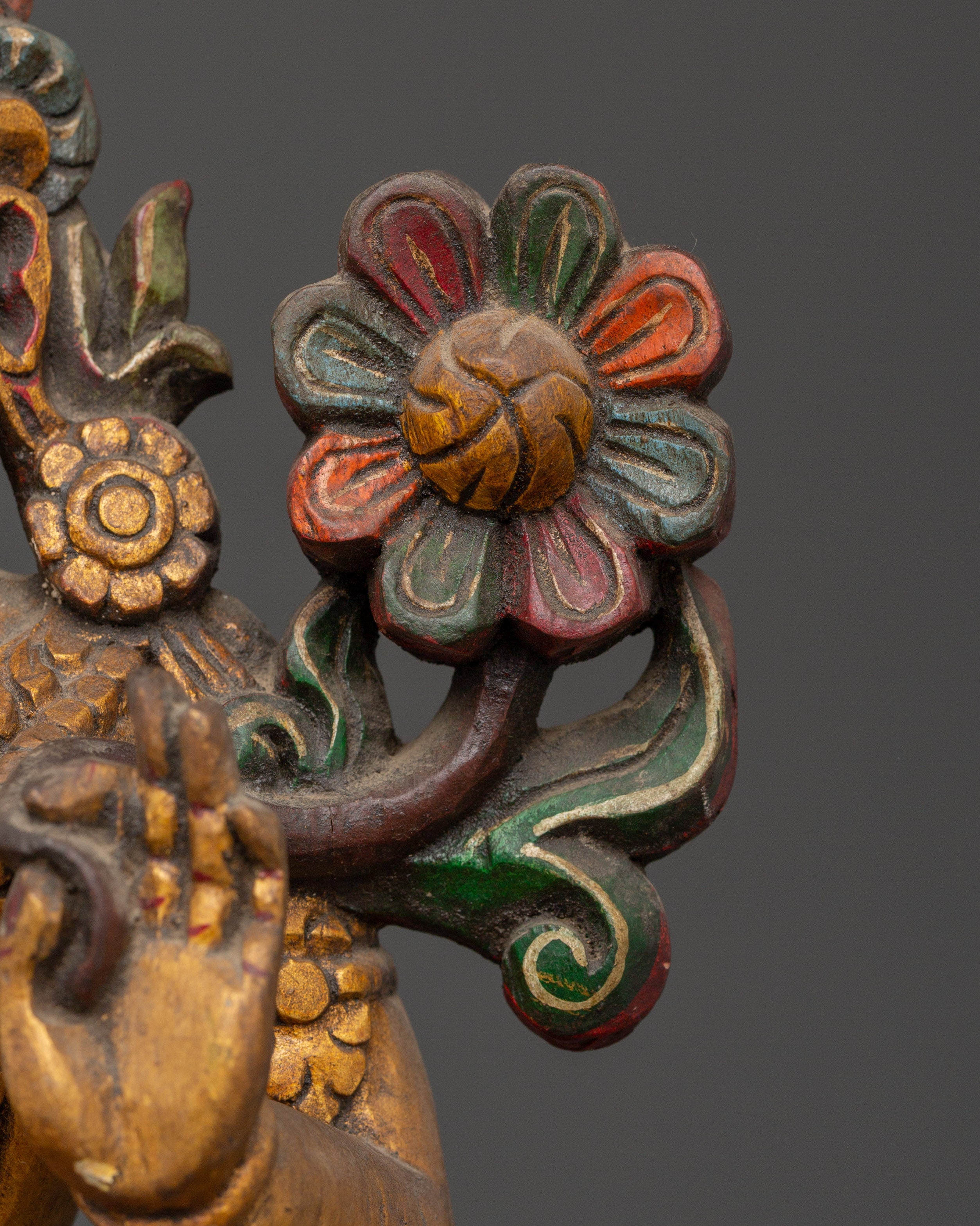 Handcrafted Tibetan Green Tara Statue | Spiritual Buddhist Goddess Figurine