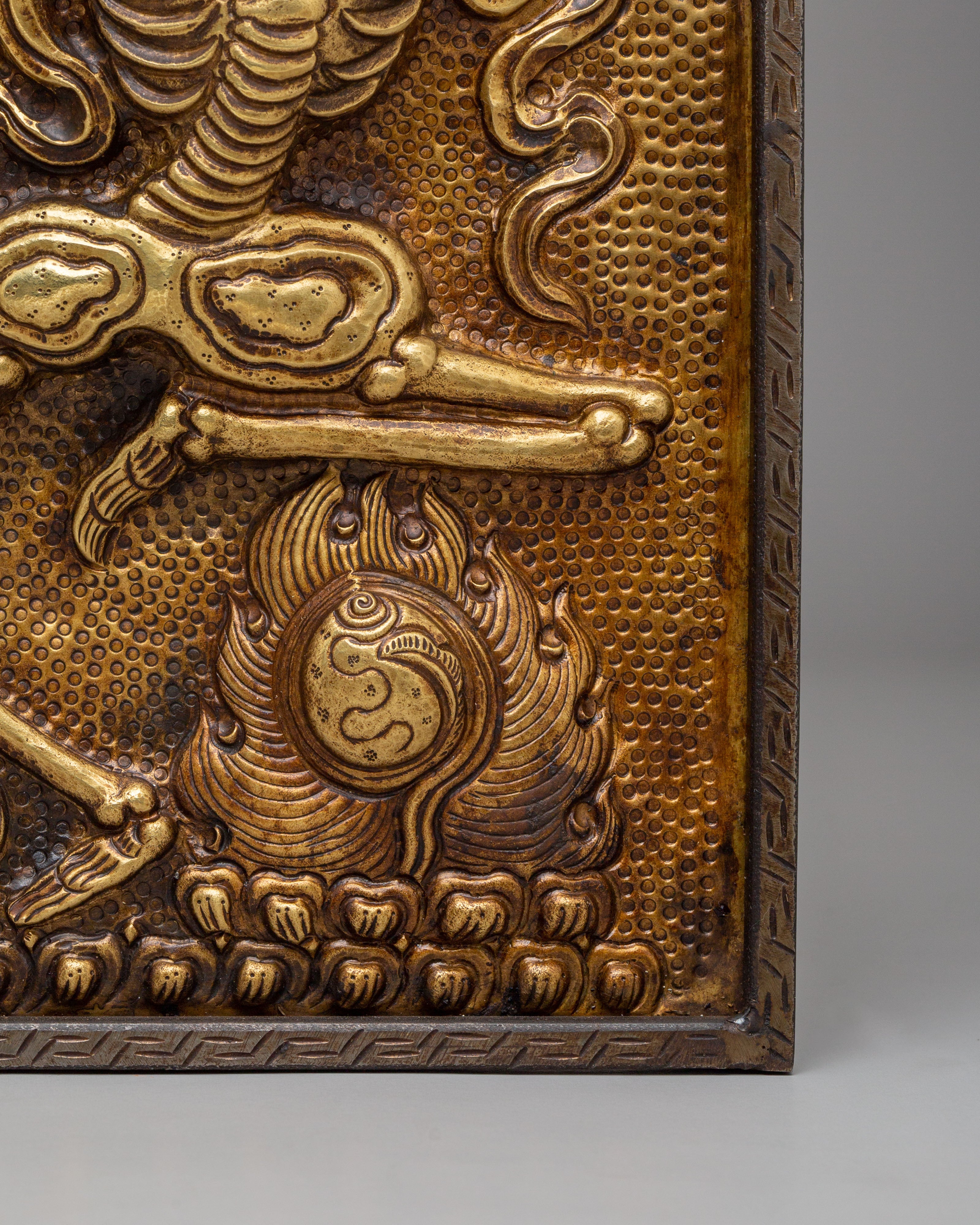 Buddhist Citipati Wall Hanging | Handcrafted Tibetan Skull Deity Art
