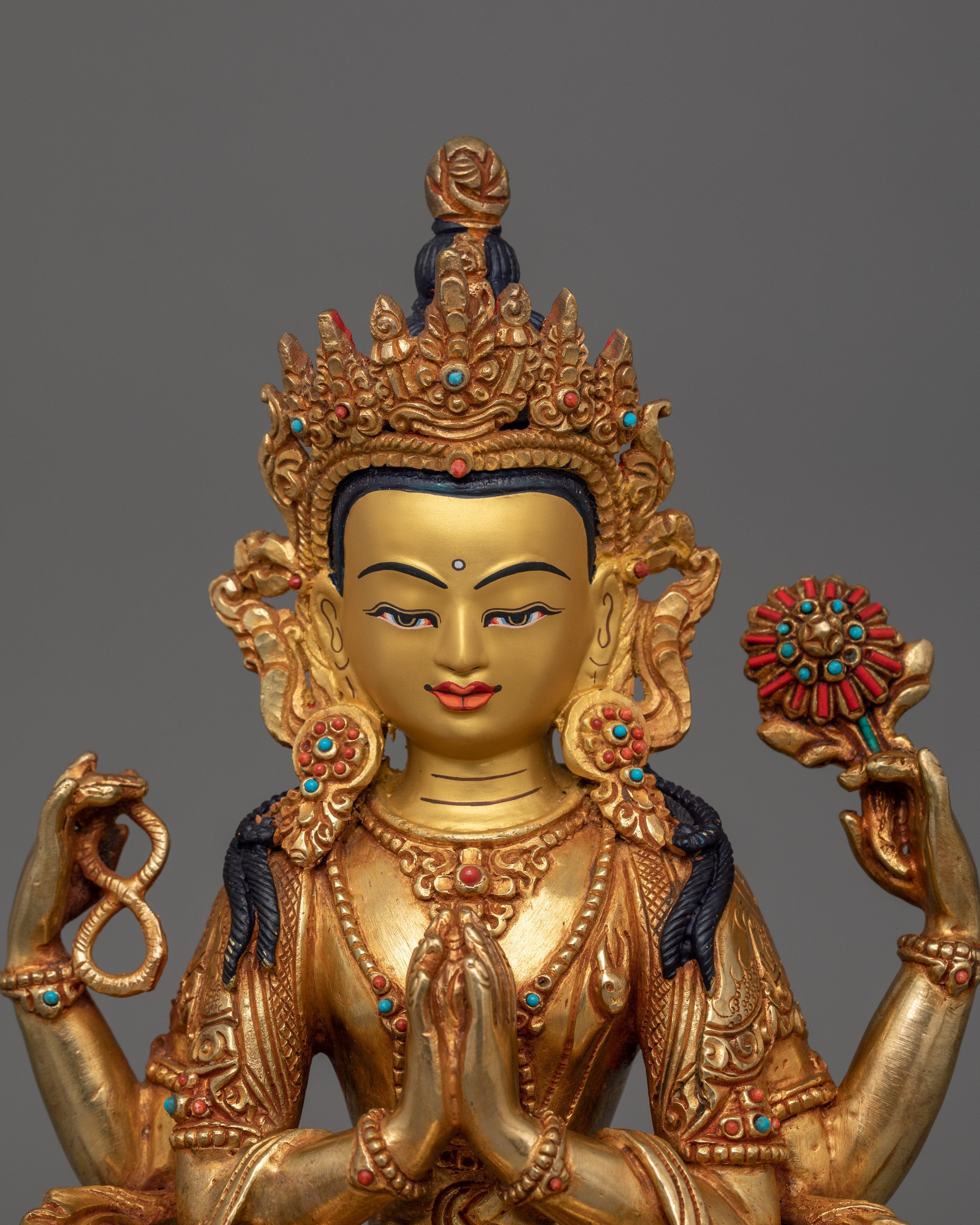 Himalayan Sculpture of Chenrezig | Symbol of Universal Compassion