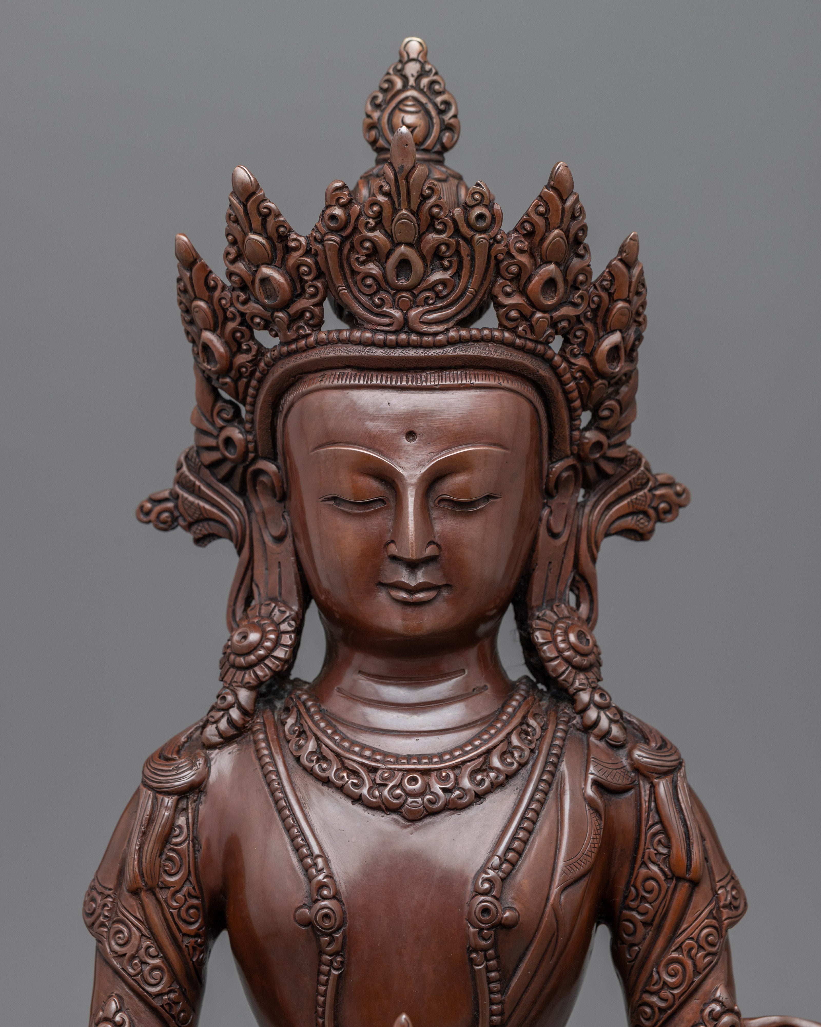 Seated Amitayus Buddha Statue  | Handmade Traditional Nepali Figure