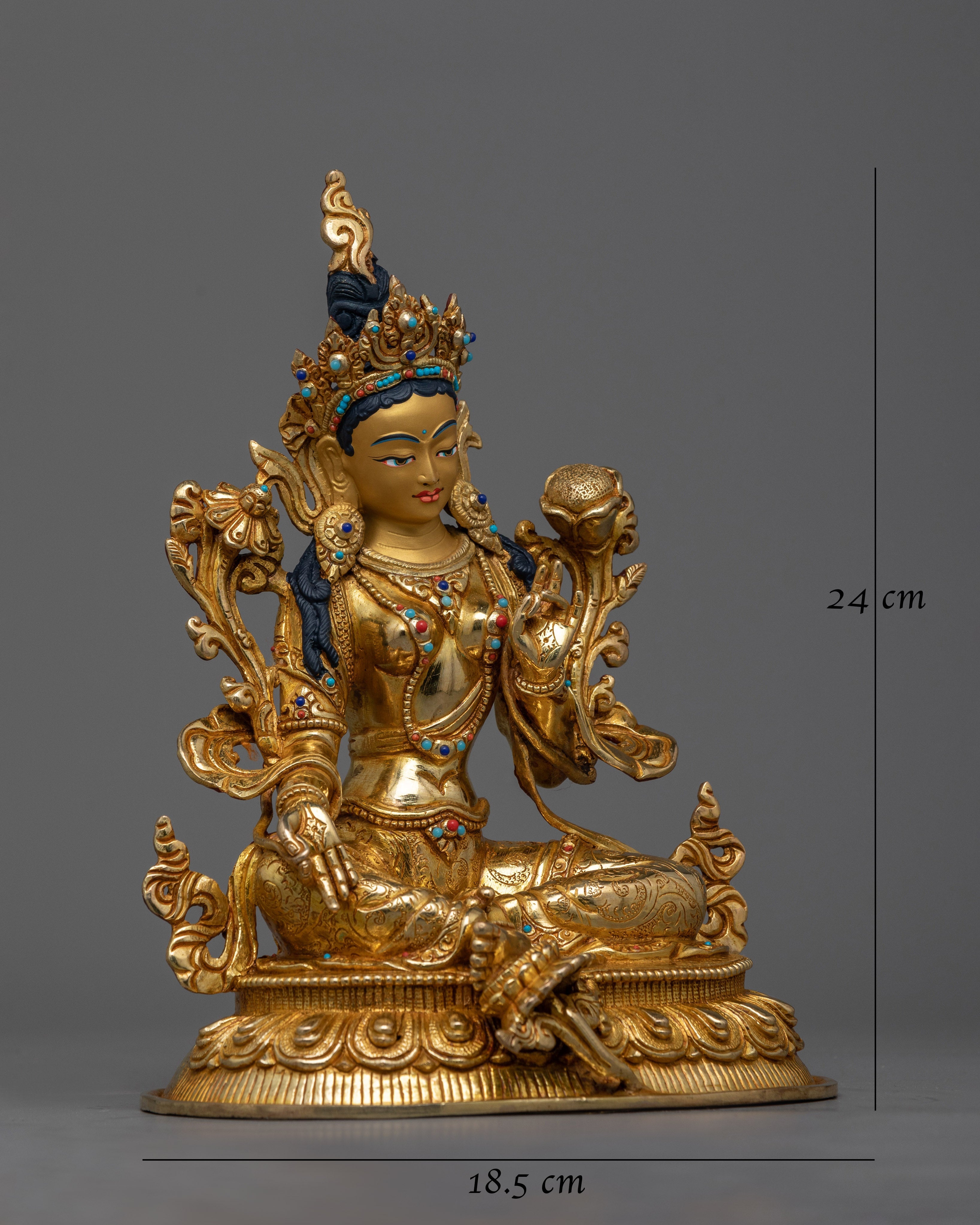 Elegant Green Tara Shri Goddess Statue | A Symbol of Handcrafted Perfection