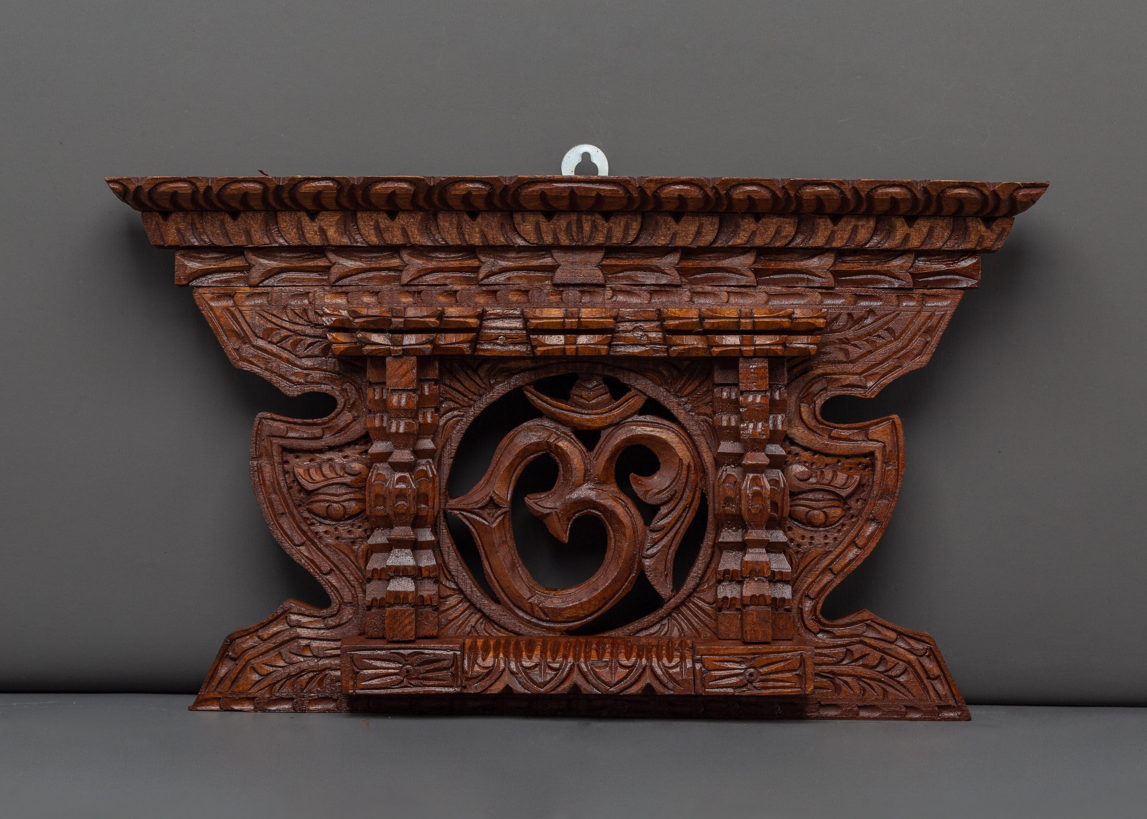 Wooden Hand Craved Om Wall Art | Symbol of Peace