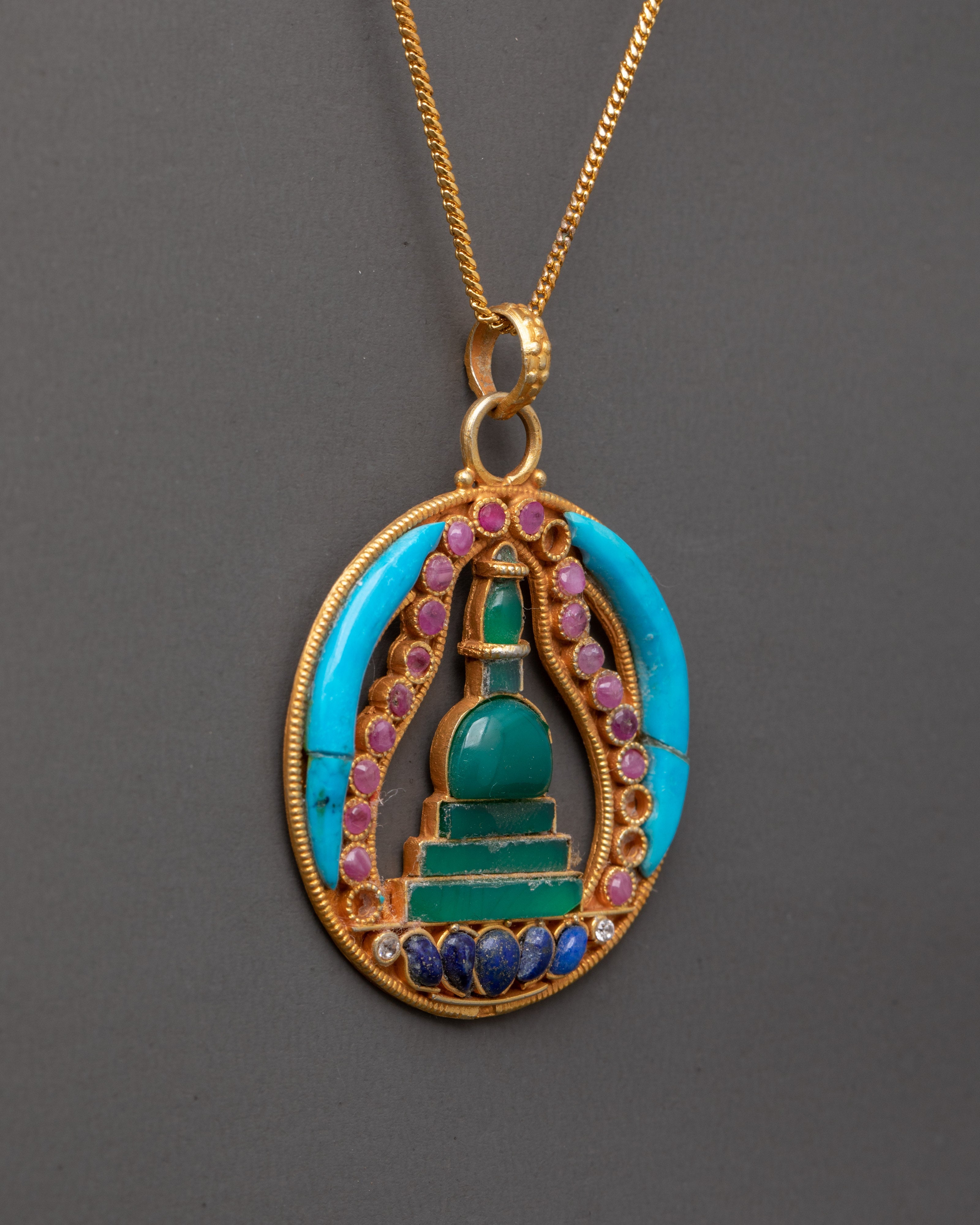 Handcrafted Silver Stupa Pendant | Lightweight, stylish Jewelry