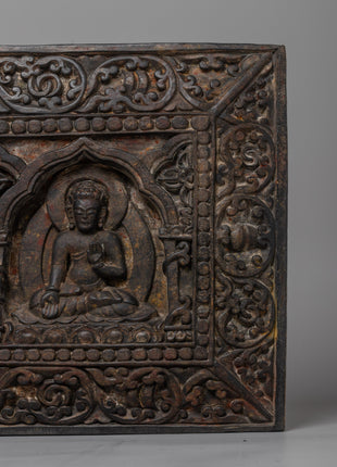Traditional Buddhist Five Buddha Book Cover | Handcrafted Protector for Sacred Texts